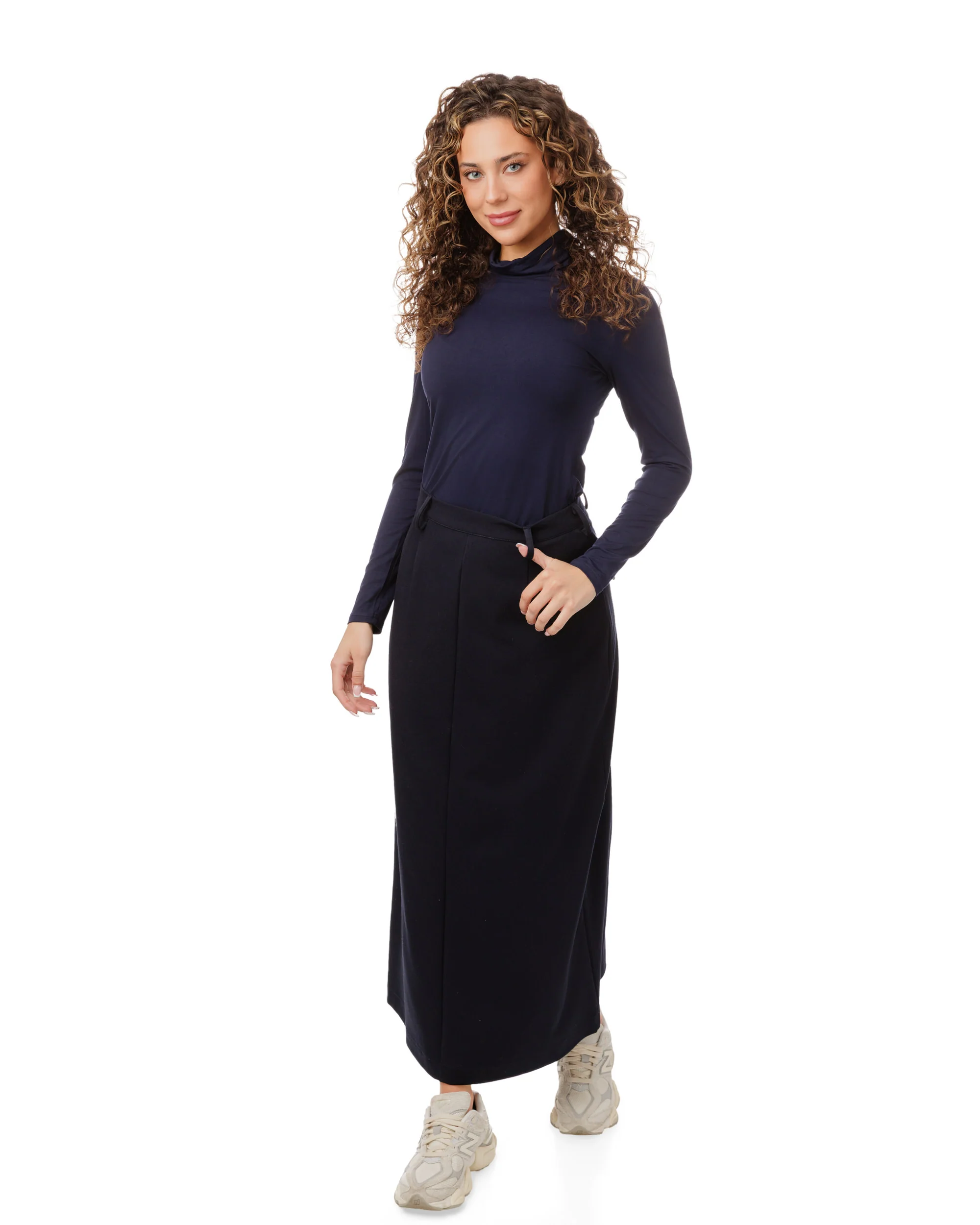Flat Mock Neck - Navy - Image 8