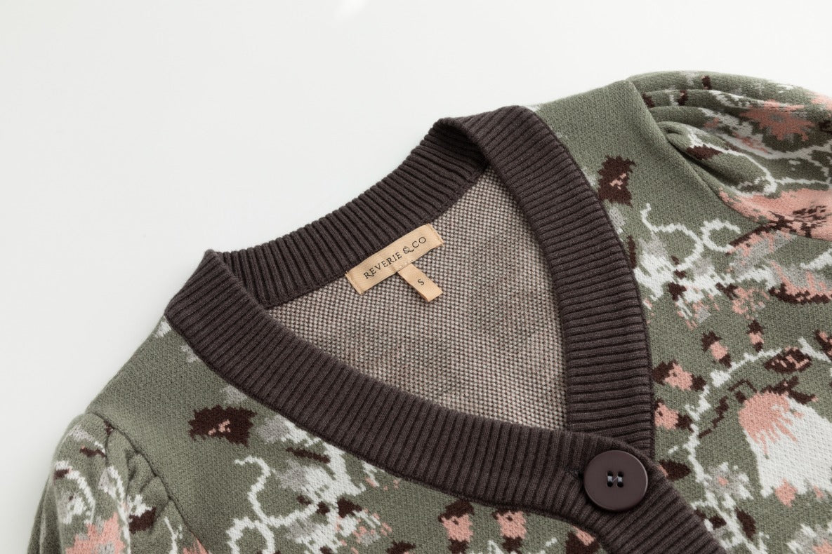 Floral Cardigan - Sage - Image 3