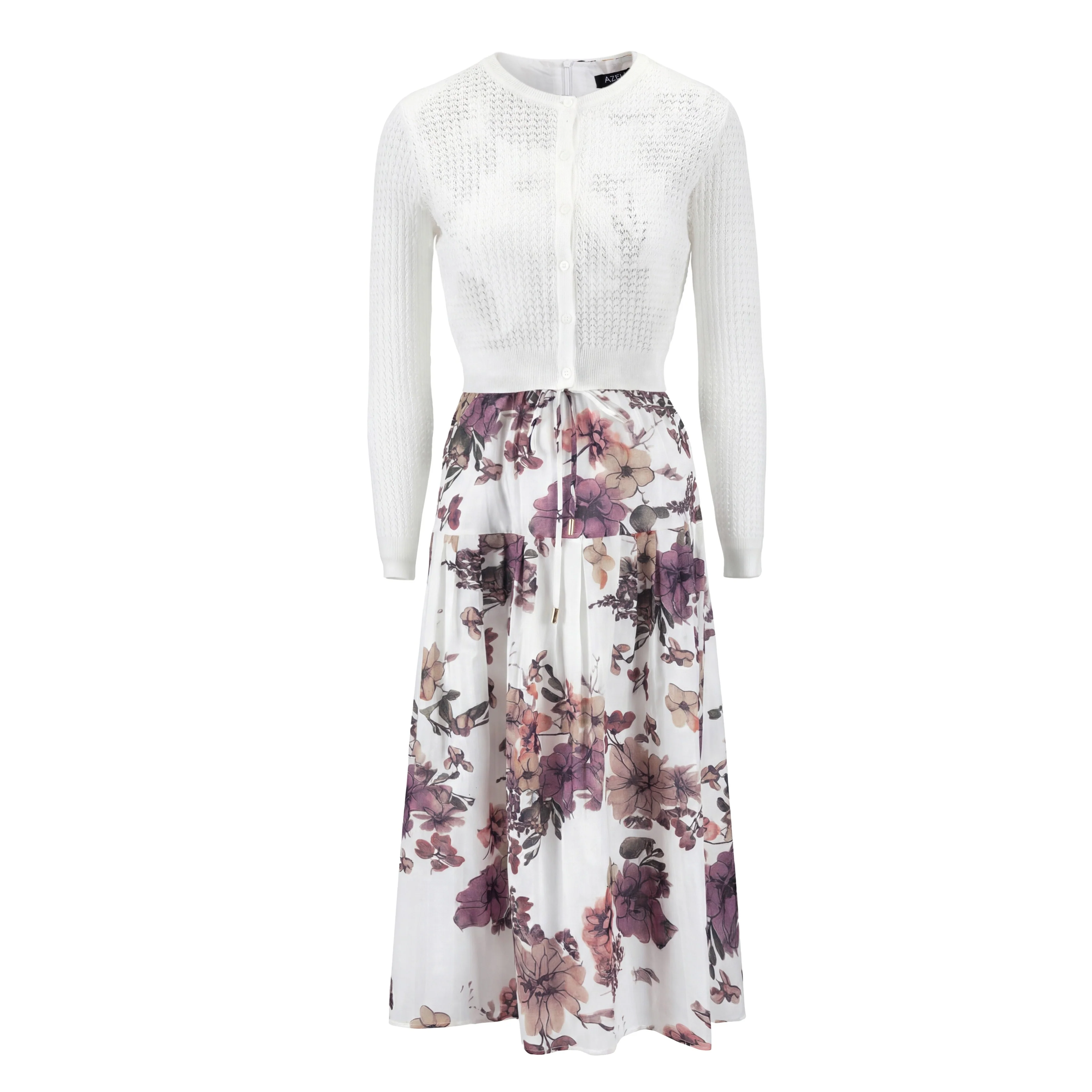 Floral Mauve Overlay Dress - Image 2