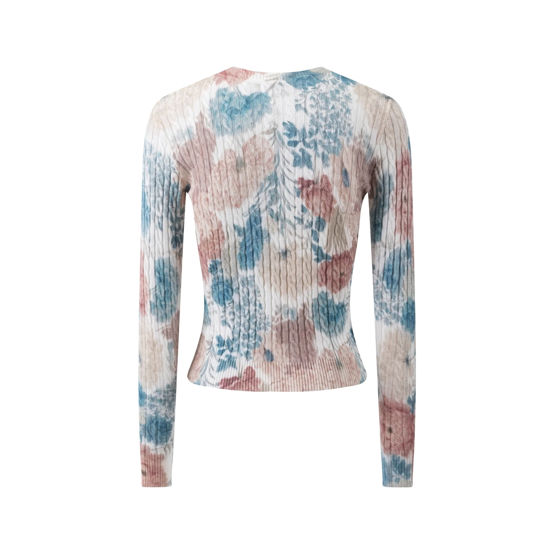 Floral Multi Color Cable Knit Top - Image 3