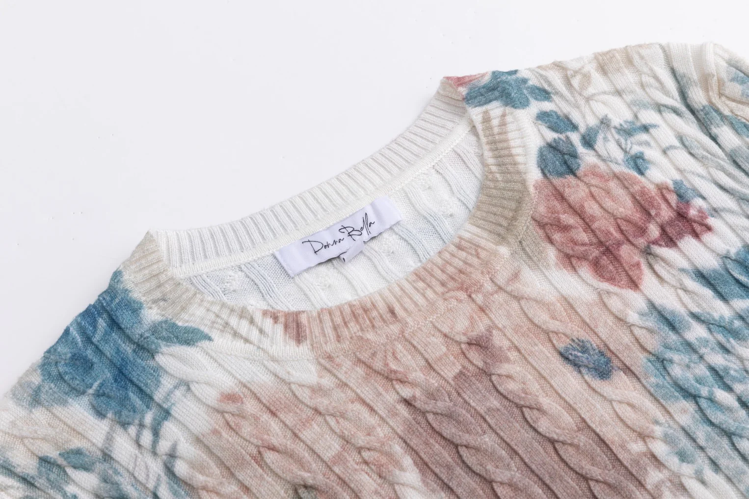 Floral Multi Color Cable Knit Top - Image 4