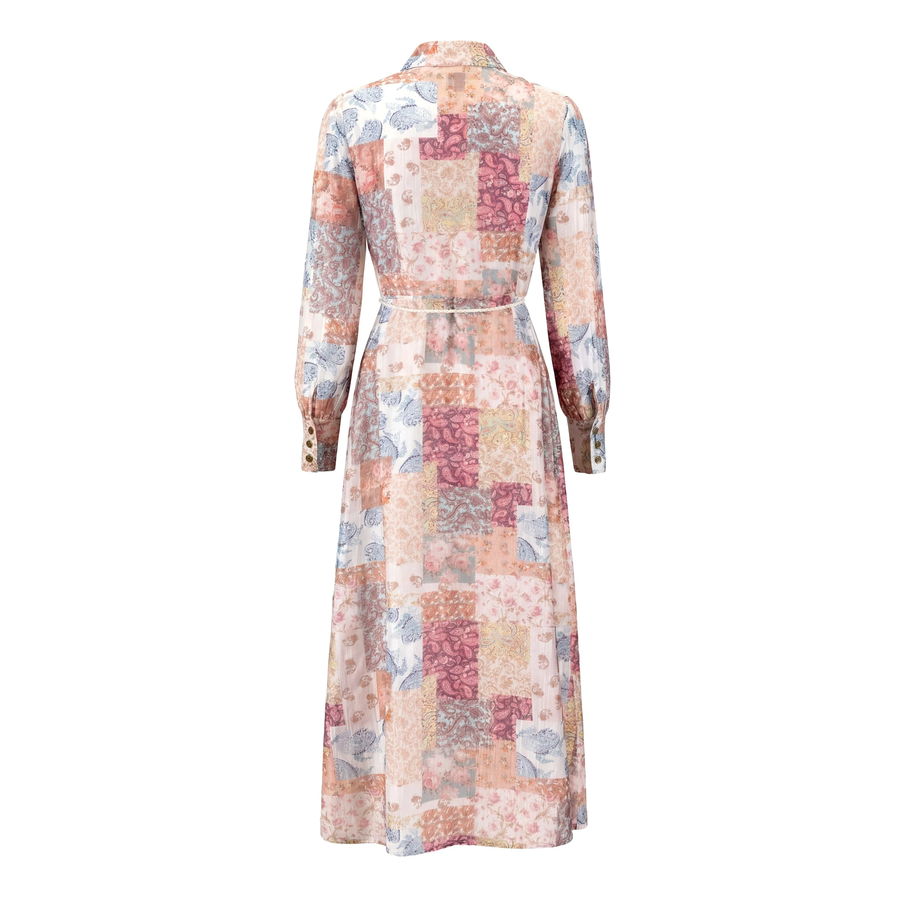 Floral Patchwork Printed Dress - Image 3