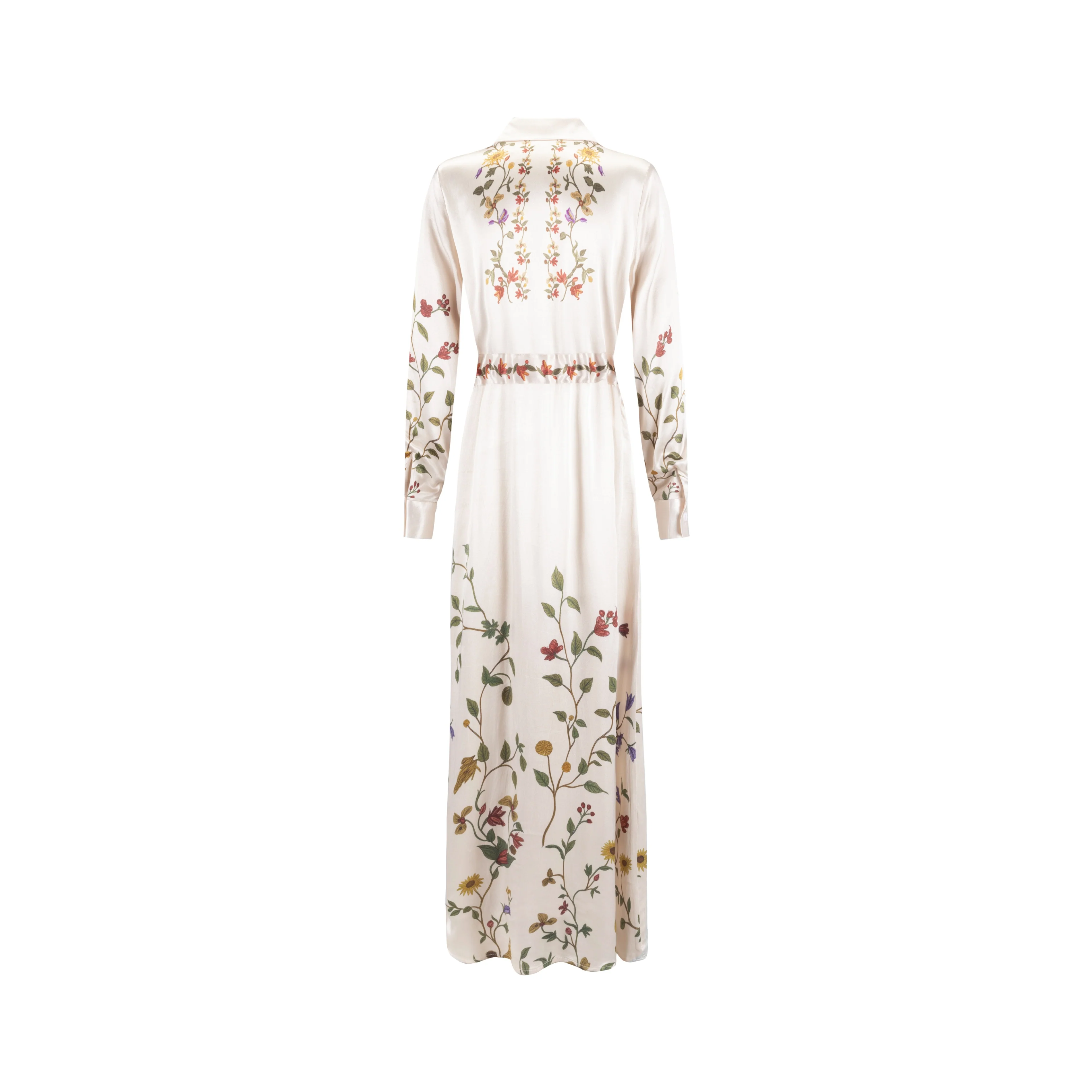 Floral Satin Drawstring Dress - Image 3