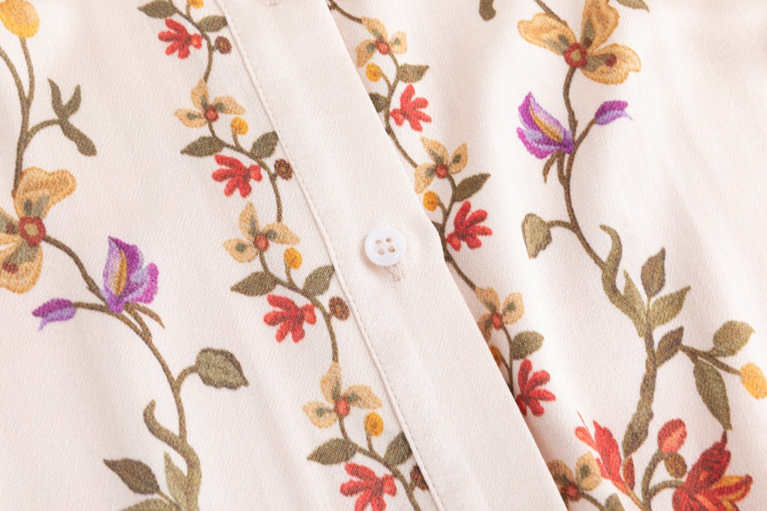 Floral Satin Drawstring Dress - Image 7