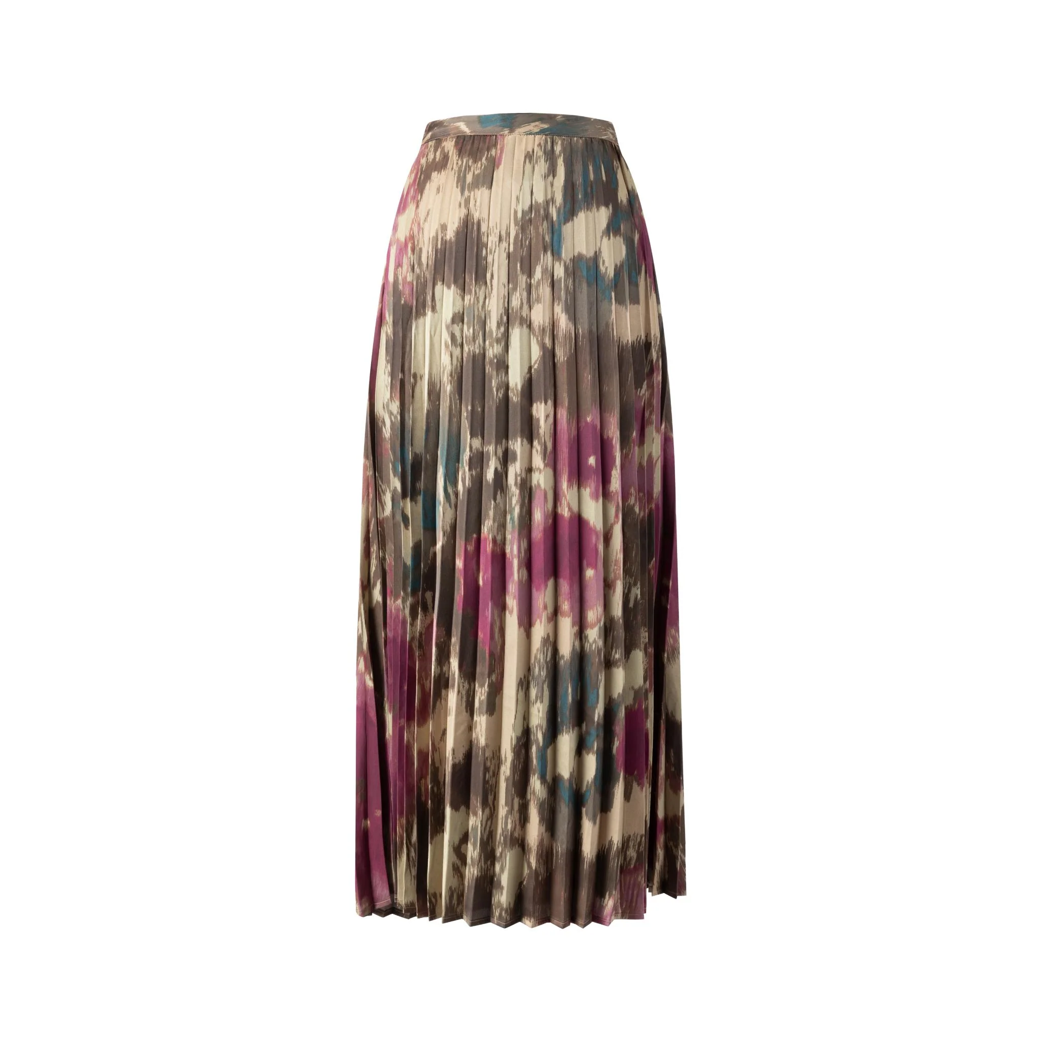Gold Printed Pleated Skirt - Image 3