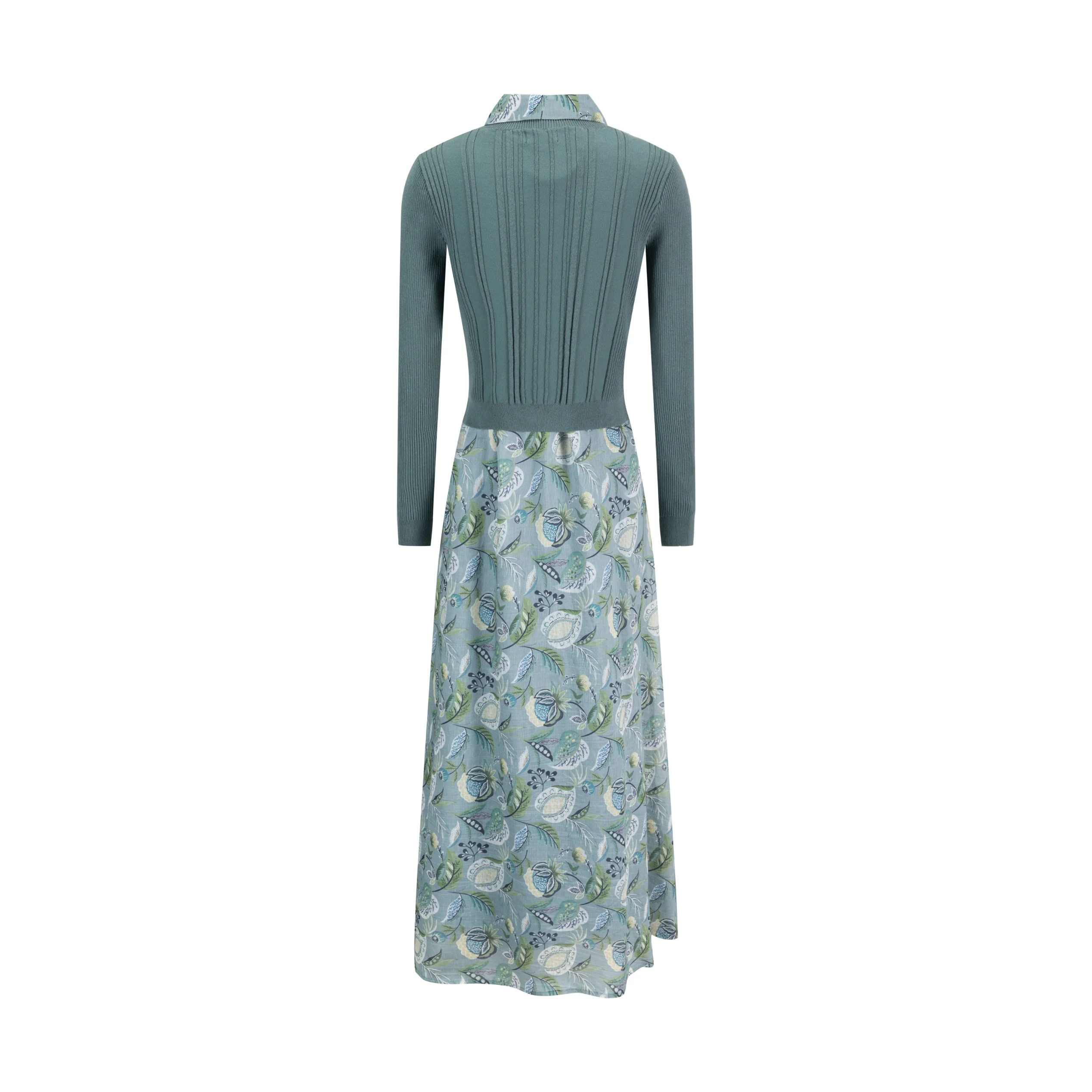 Green Floral Overlay Dress - Image 3