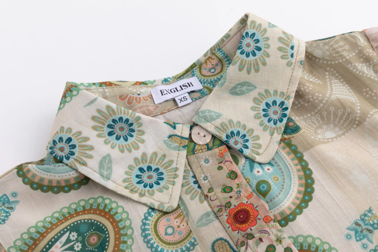 Green Floral Printed Belted Dress - Image 4