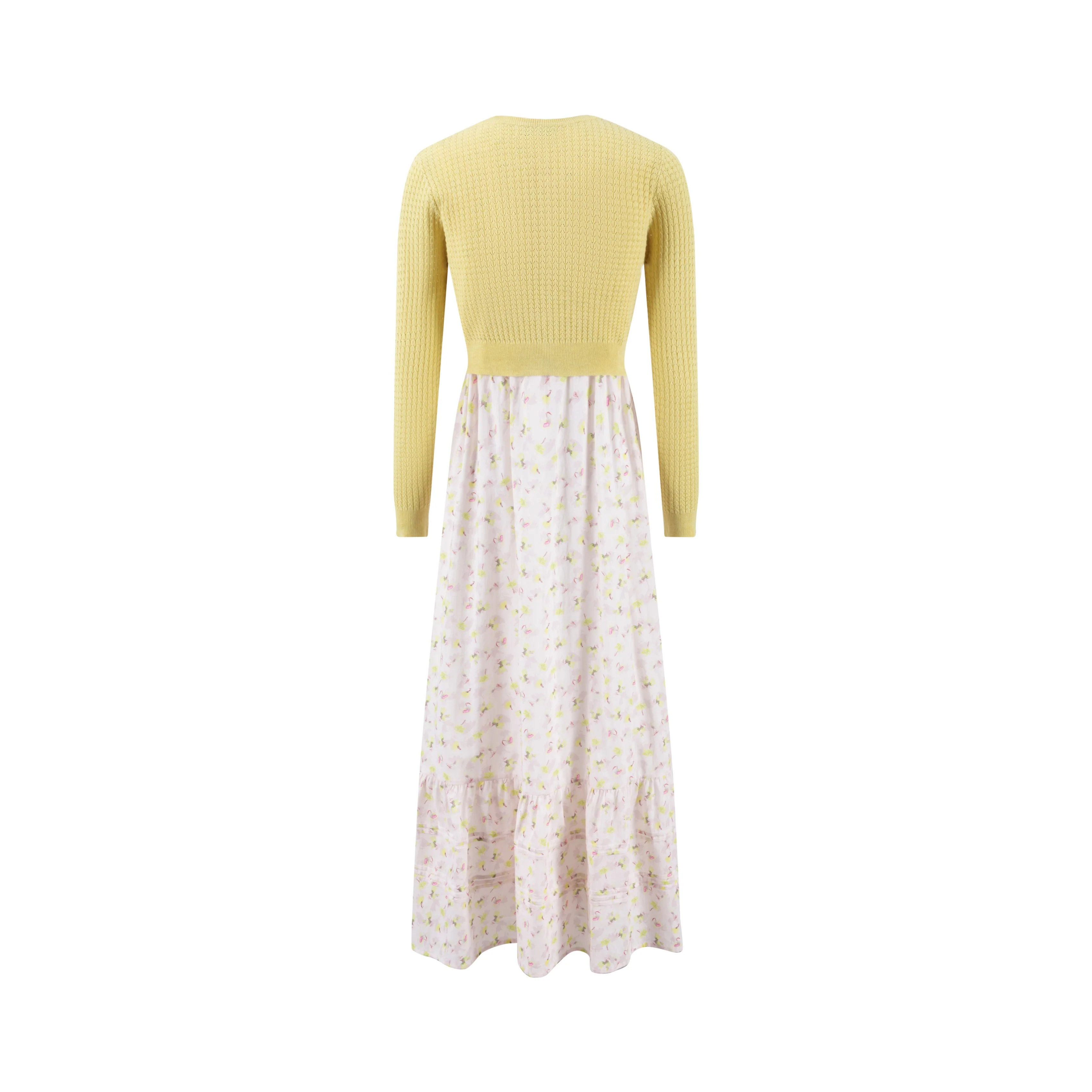 Green Floral Printed Overlay Dress - Image 3
