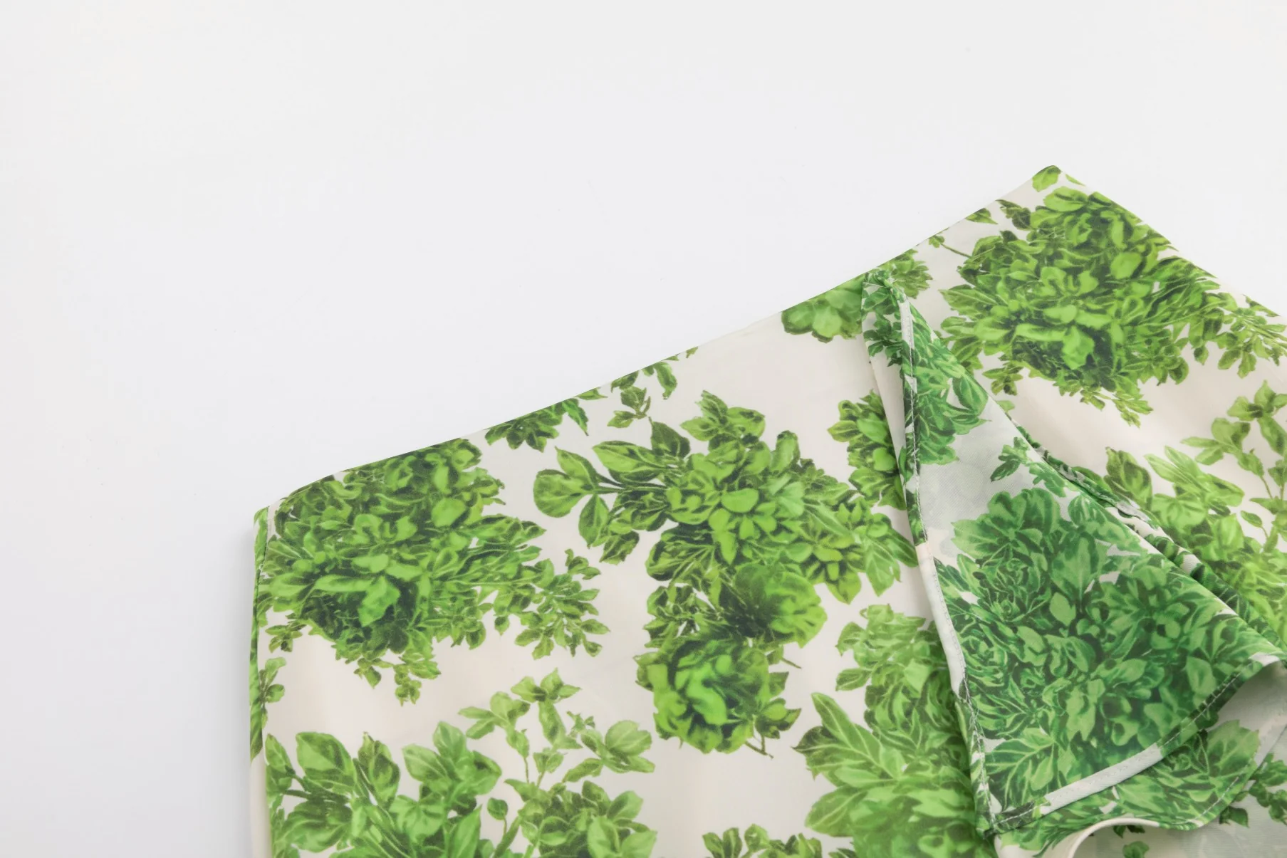 Green Floral Slip Skirt With Ruffle Detail - Image 5