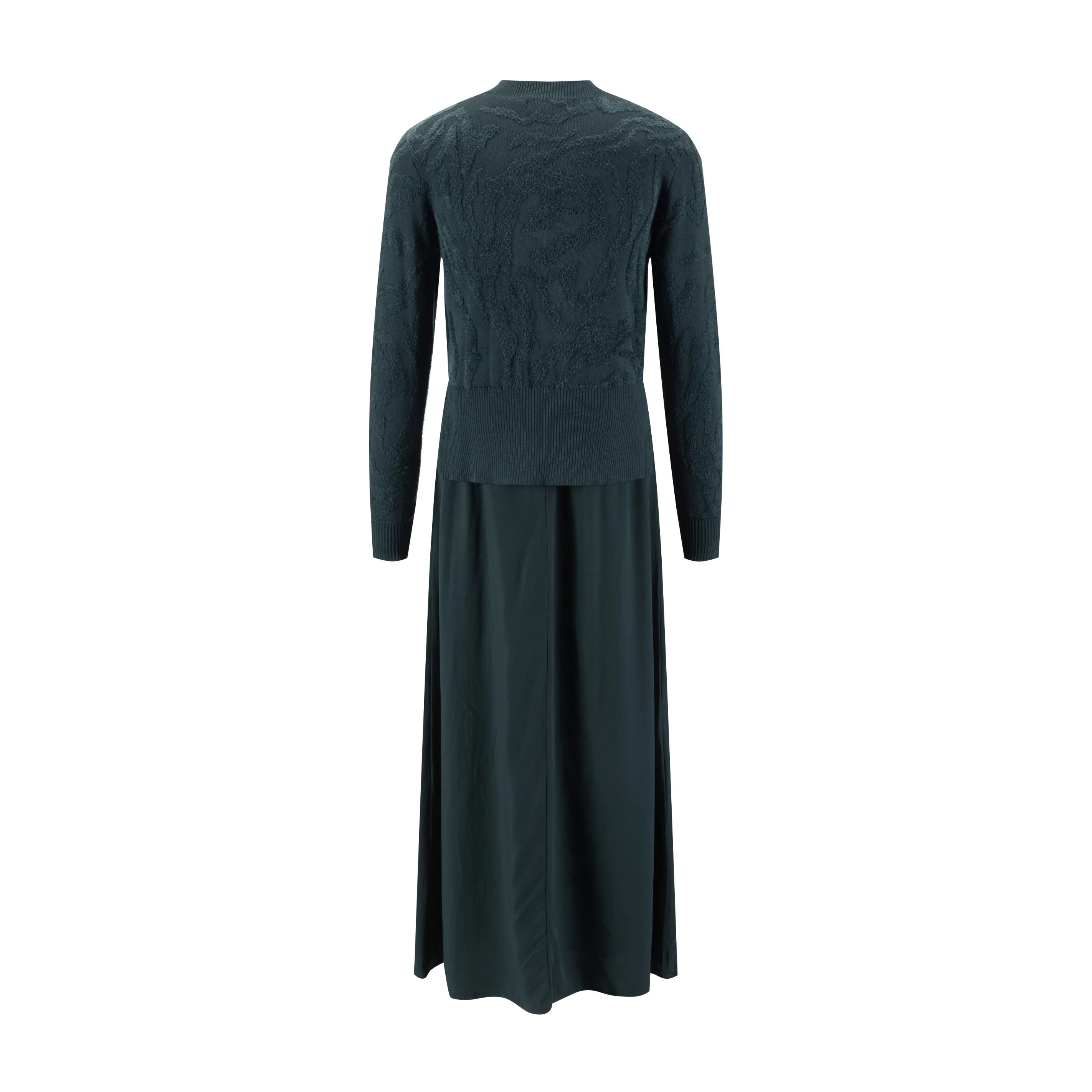 Green Jumper With Green Knit Overlay - Image 3