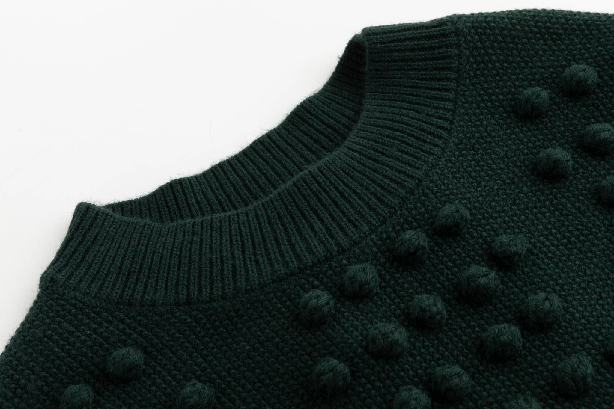 Green Knit Top With Pom Pom Detail - Image 4