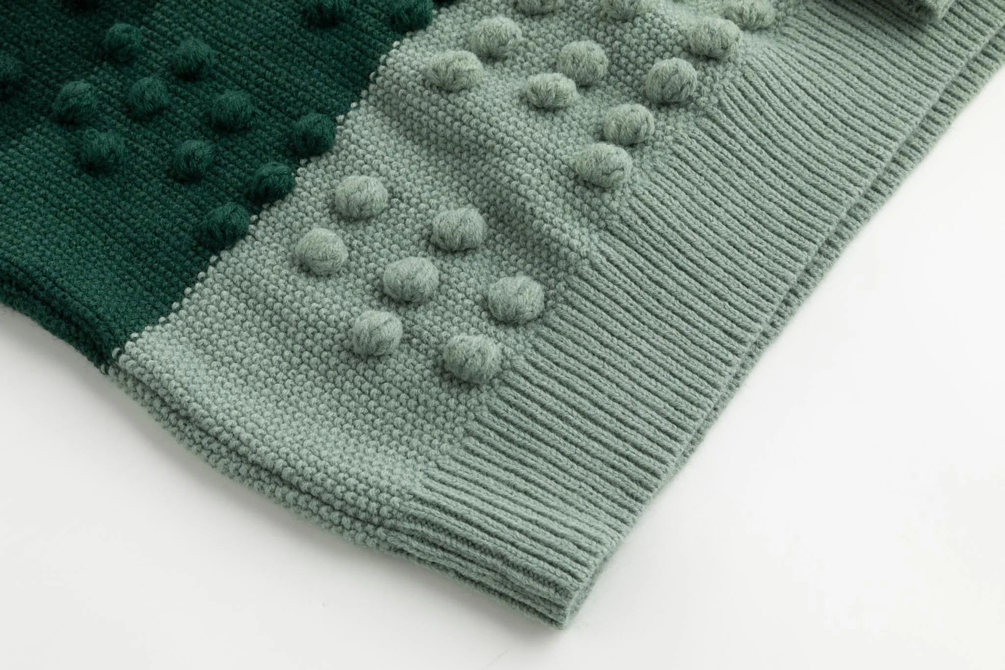 Green Knit Top With Pom Pom Detail - Image 5