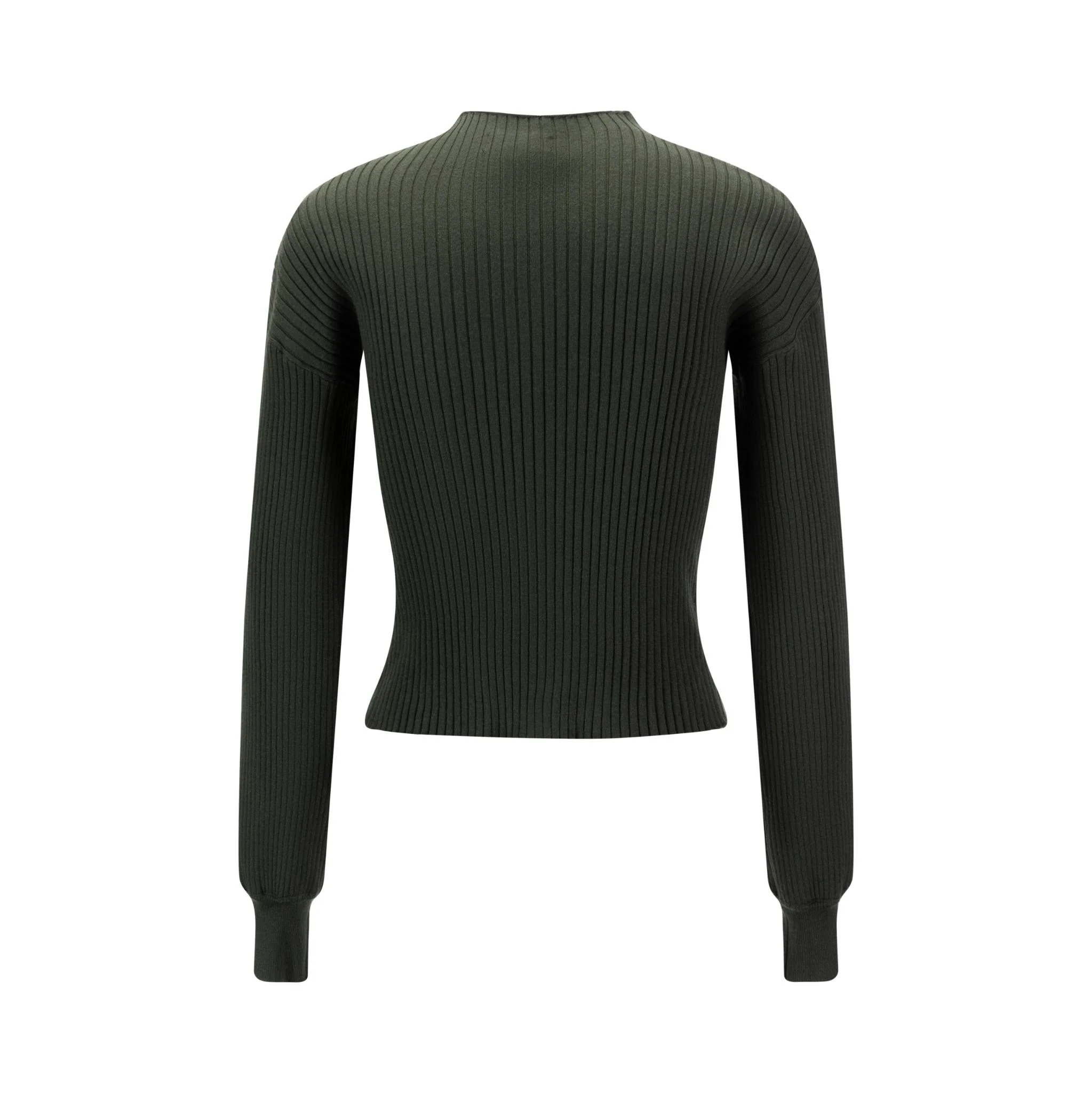 Green Ribbed Mock Neck Top - Image 3