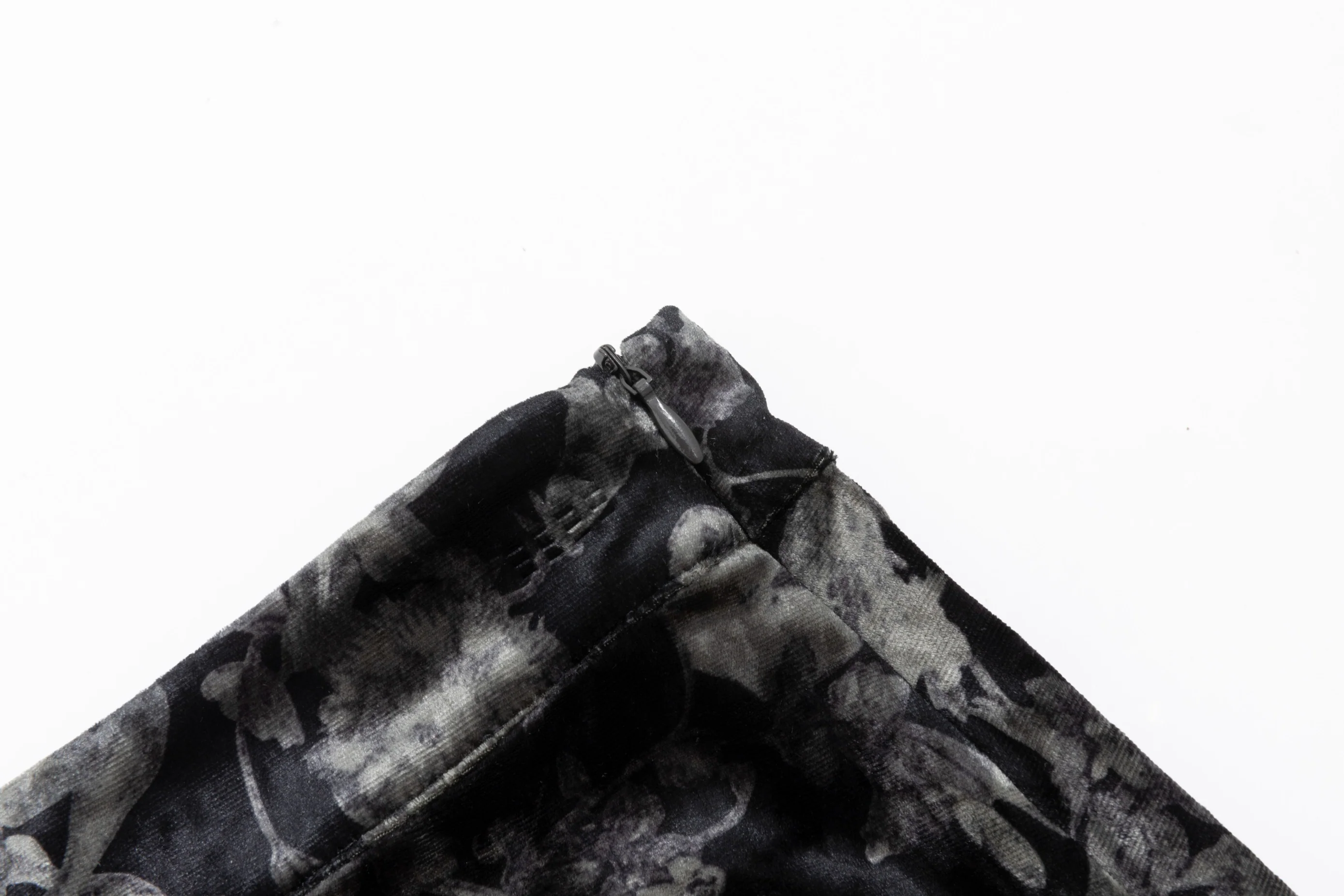Floral Velour Skirt - Grey - Image 4