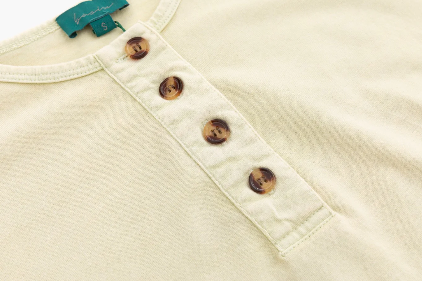 Henley Oversize Cropped T-Shirt - Light Pear - Image 6