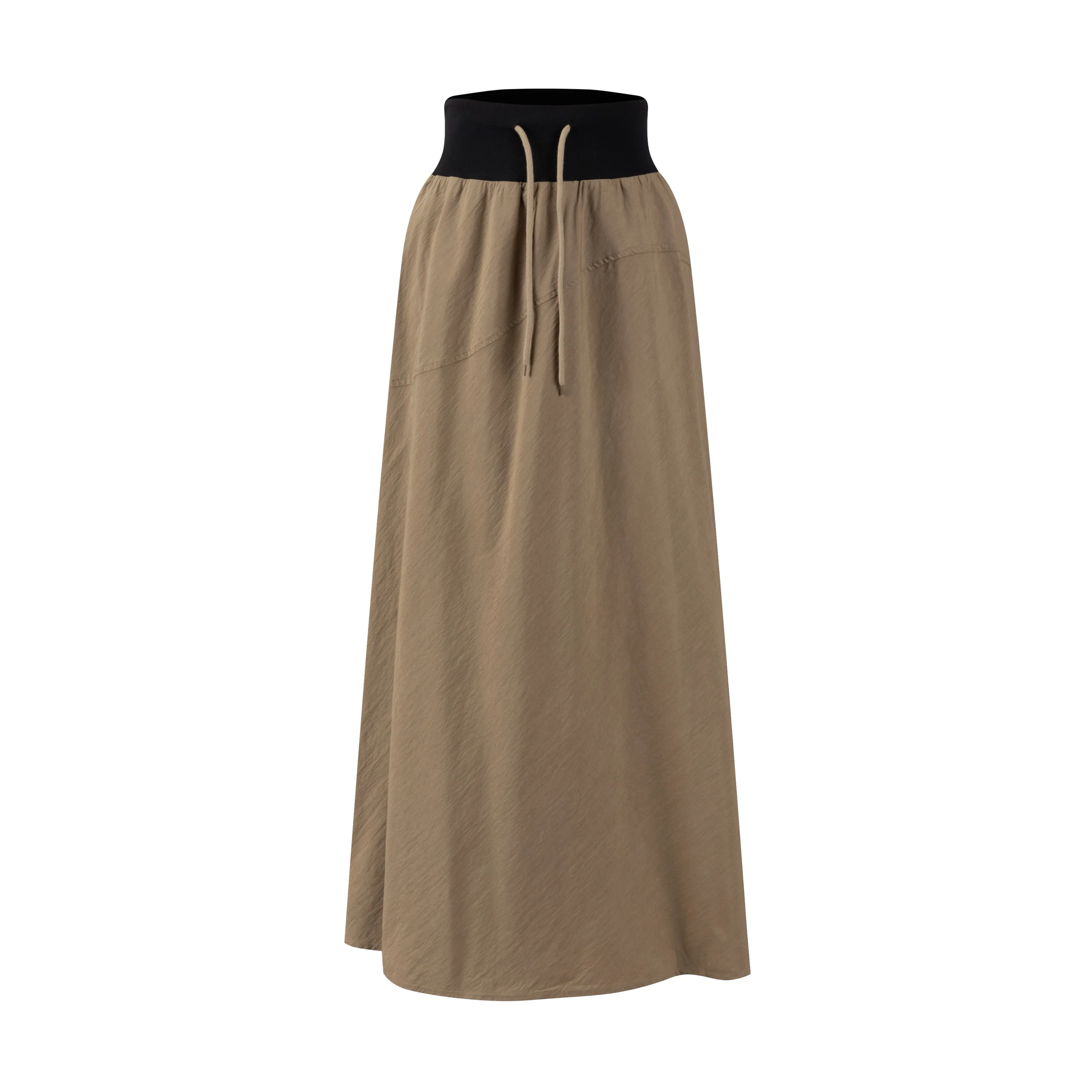 High Waistband Drawstring Skirt - Fawn - Image 2
