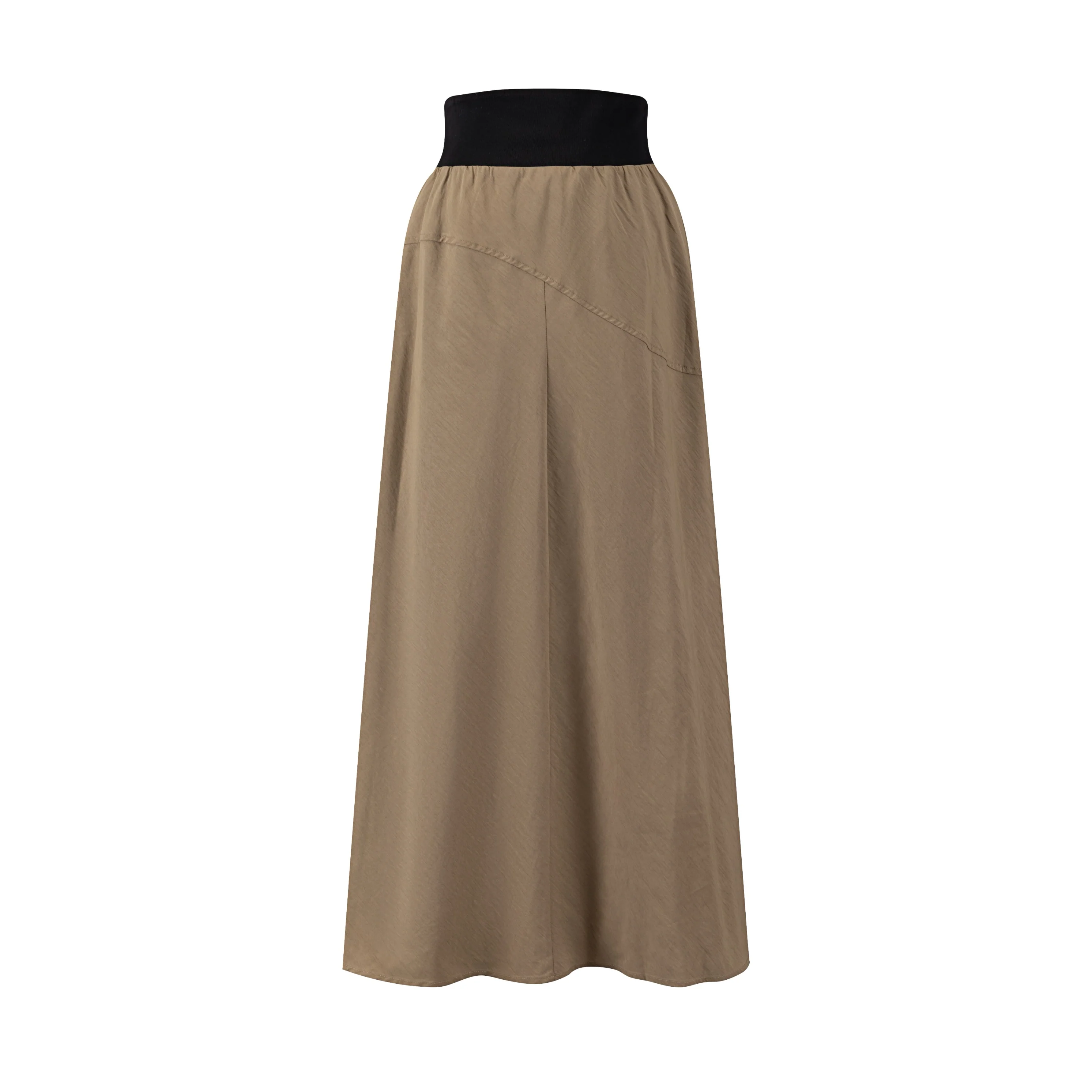 High Waistband Drawstring Skirt - Fawn - Image 3