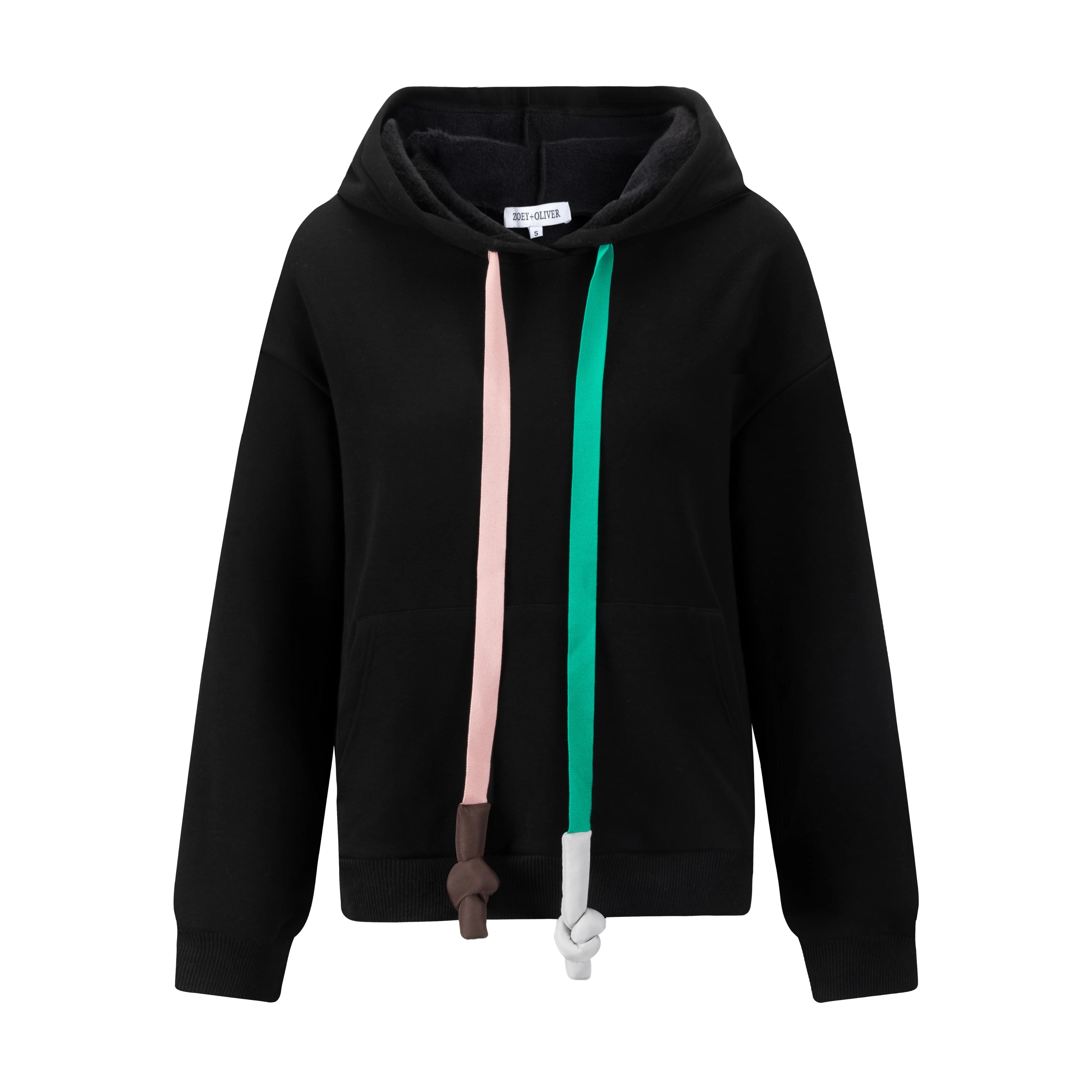 Hoodie With Colorful Strings - Black - Image 2