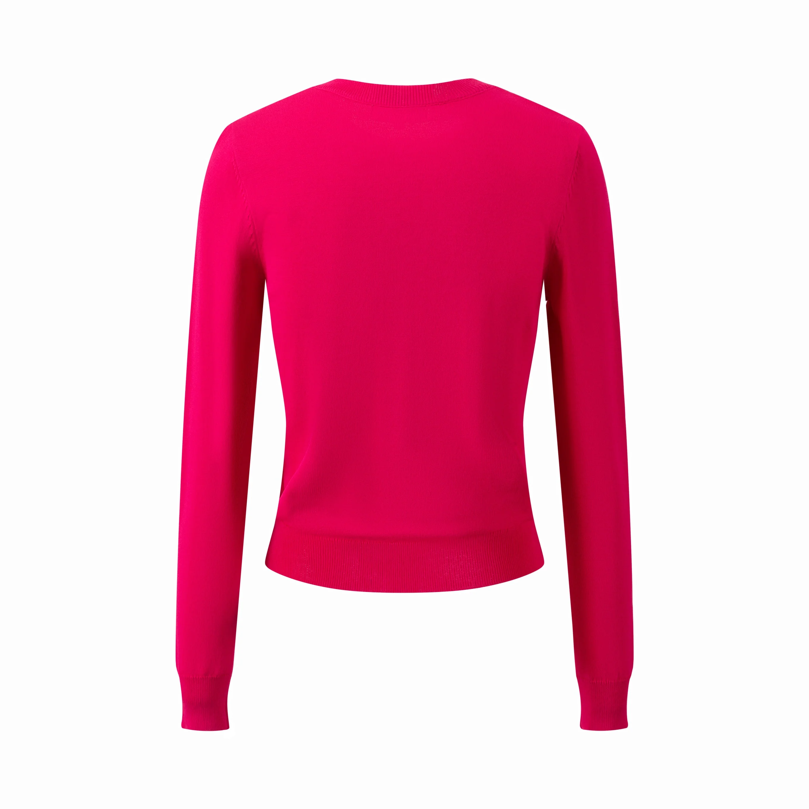 Hot Pink Knit Cardigan With Pearl Buttons - Image 3