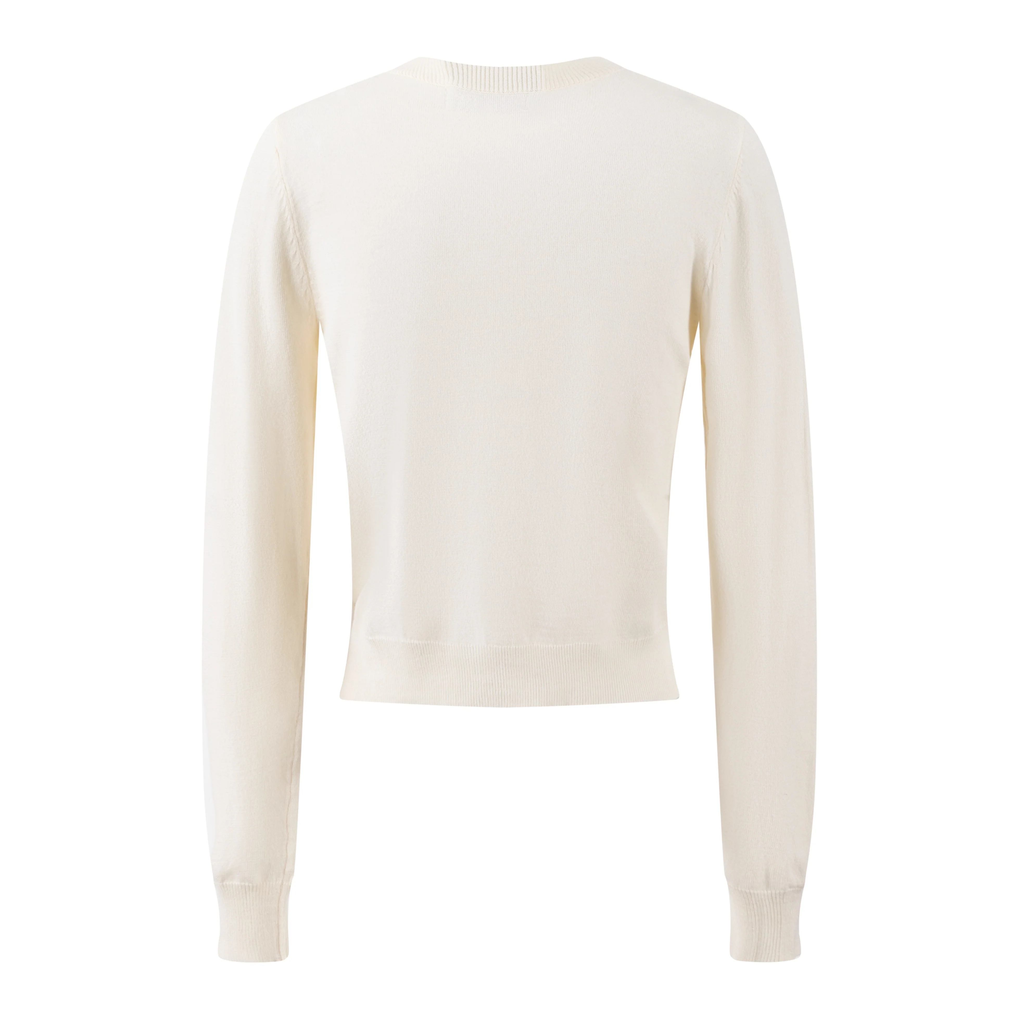 Ivory Knit Top With Colorful Embroidered Flowers - Image 3