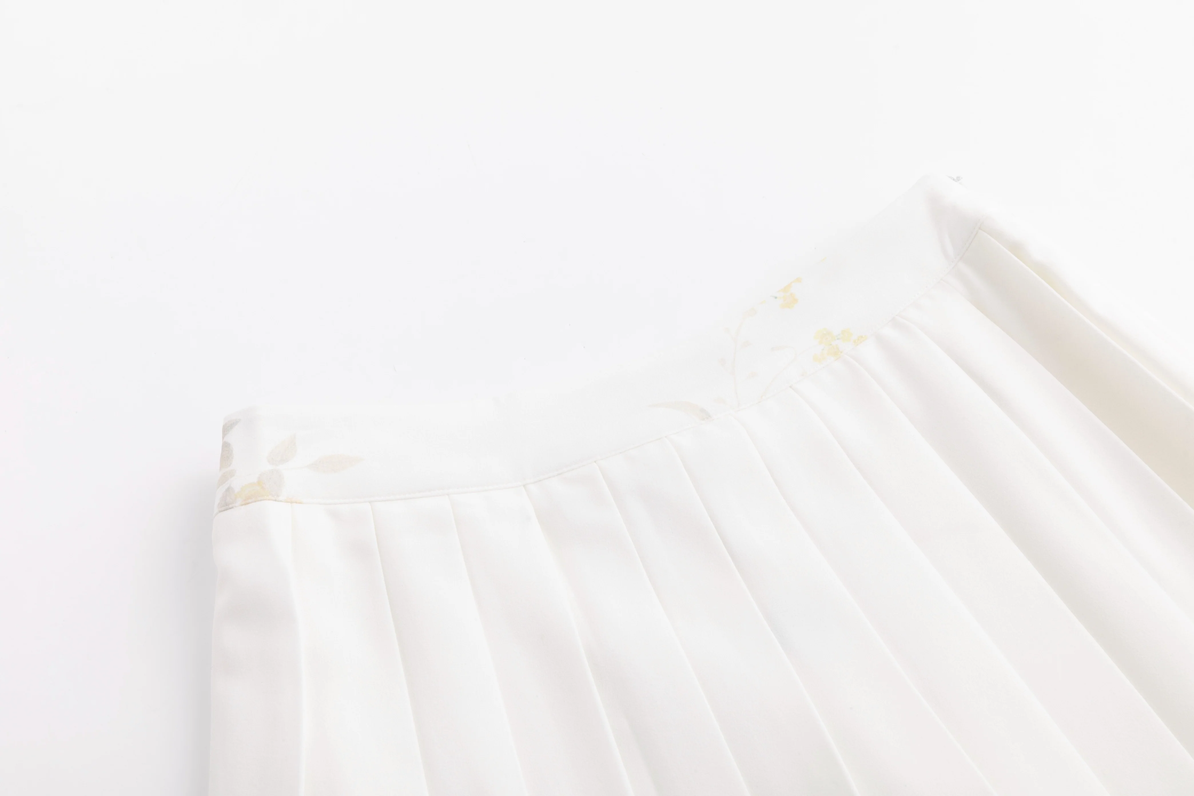 Ivory Pleated Floral Print Skirt - Yellow - Image 5