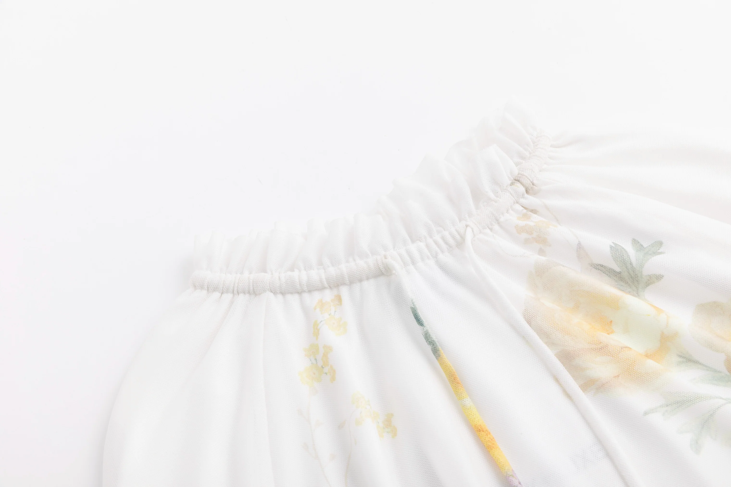 Ivory Ruffle Collar Floral Print Top - Yellow - Image 5