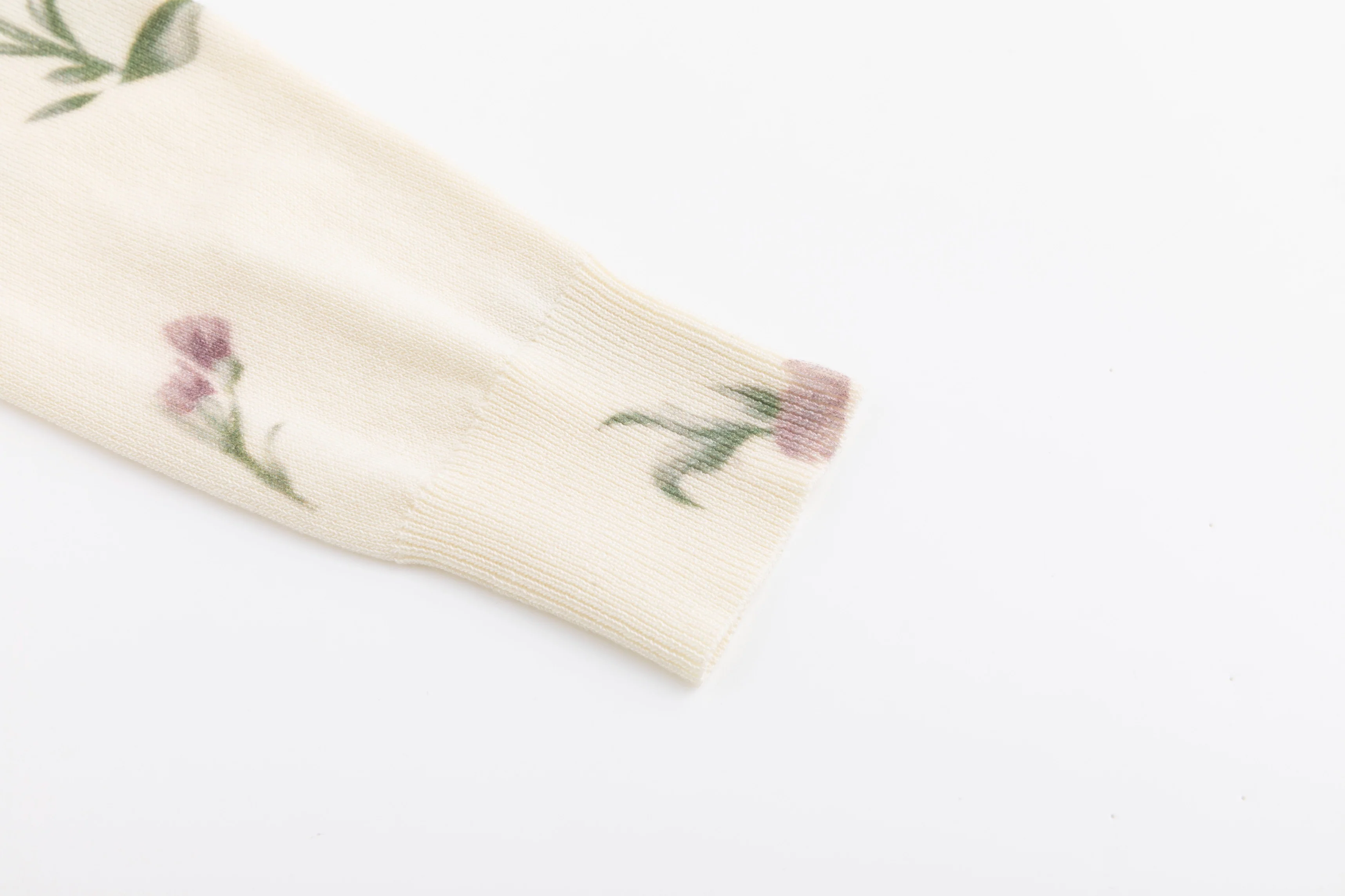 Knit Pink And Green Floral Sweater - Image 4