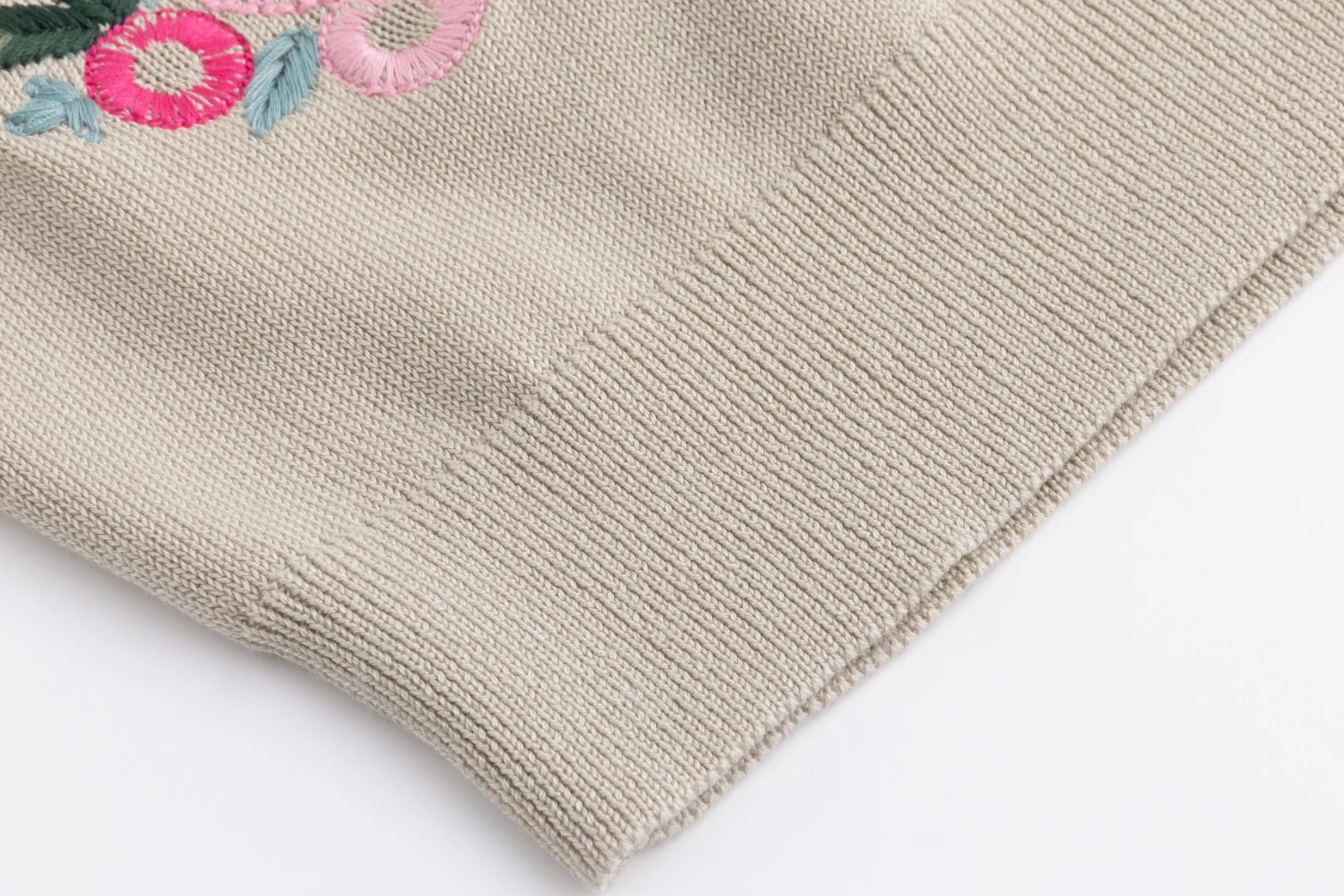 Knit Pink Embroidered Cardigan - Mauve - Image 4