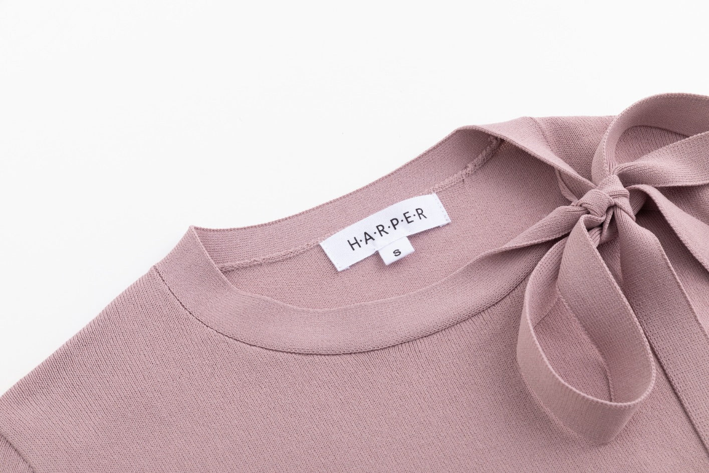Knit Top With Bow - Mauve - Image 4