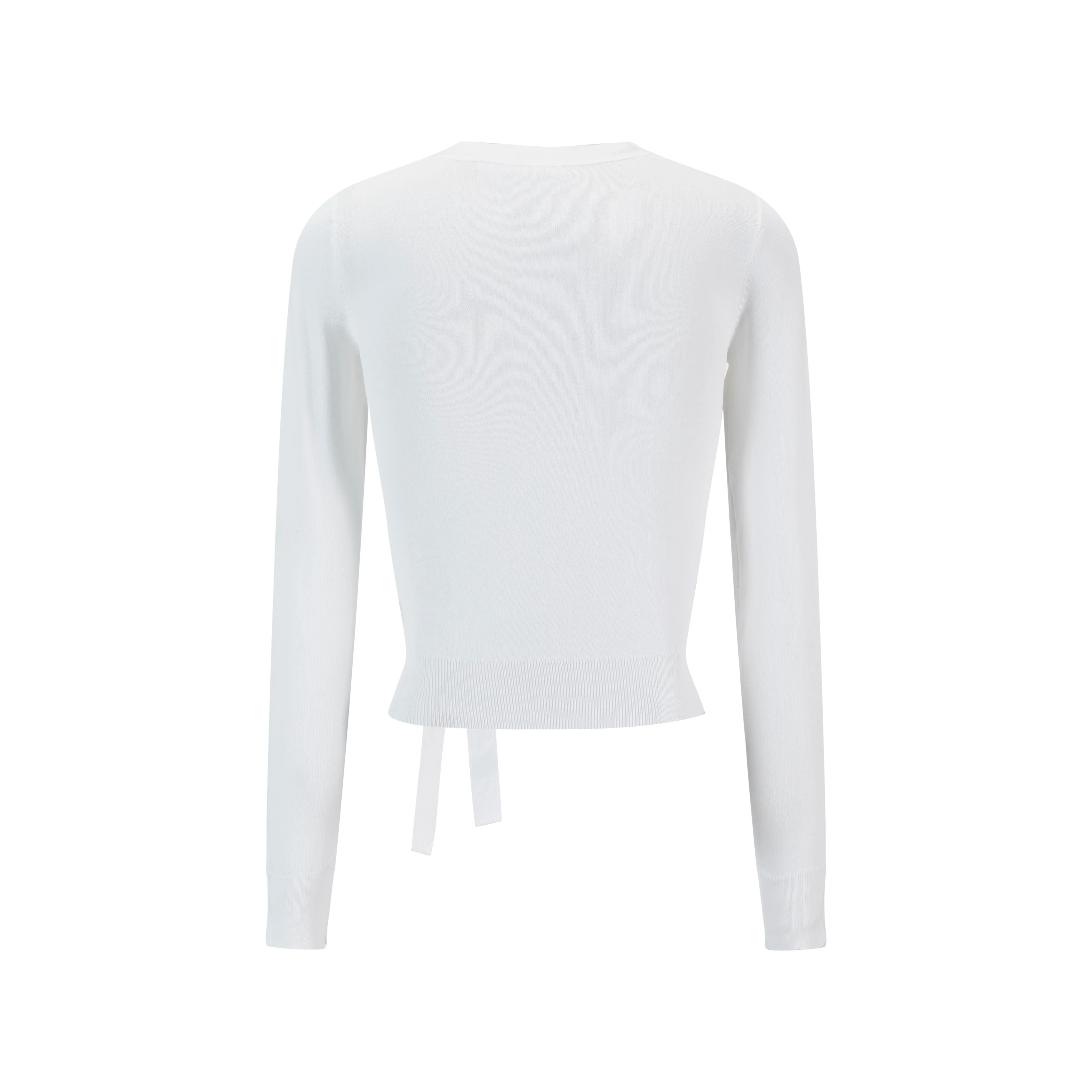 Knit Top With Bow - White - Image 3