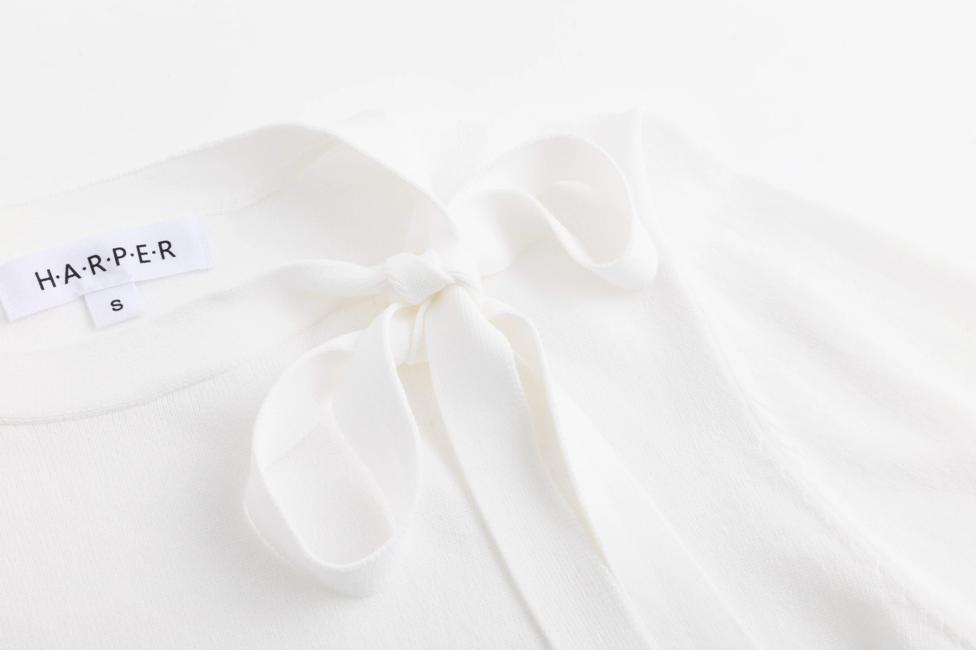 Knit Top With Bow - White - Image 6
