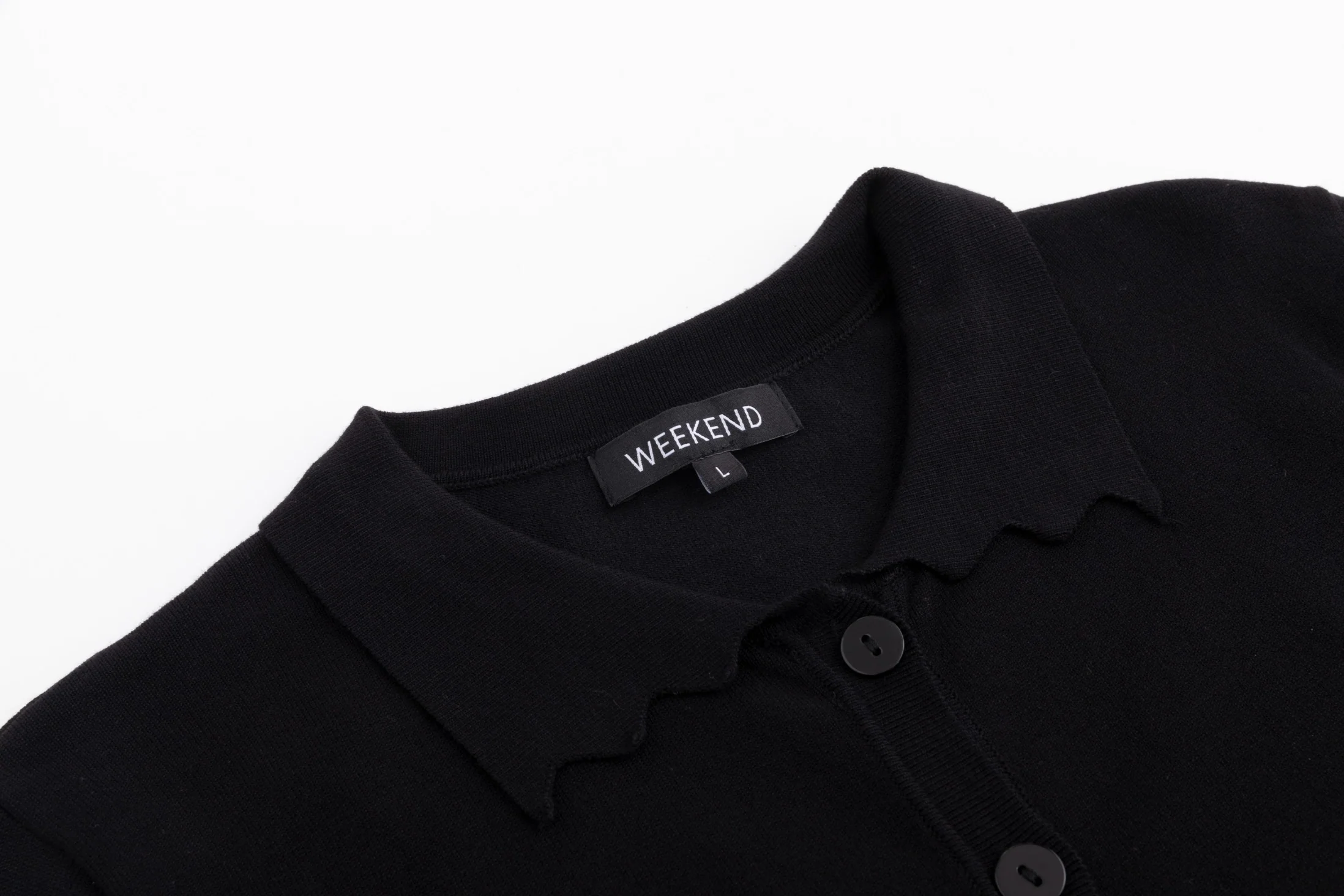 Knit Top With Scalloped Edges - Black - Image 4