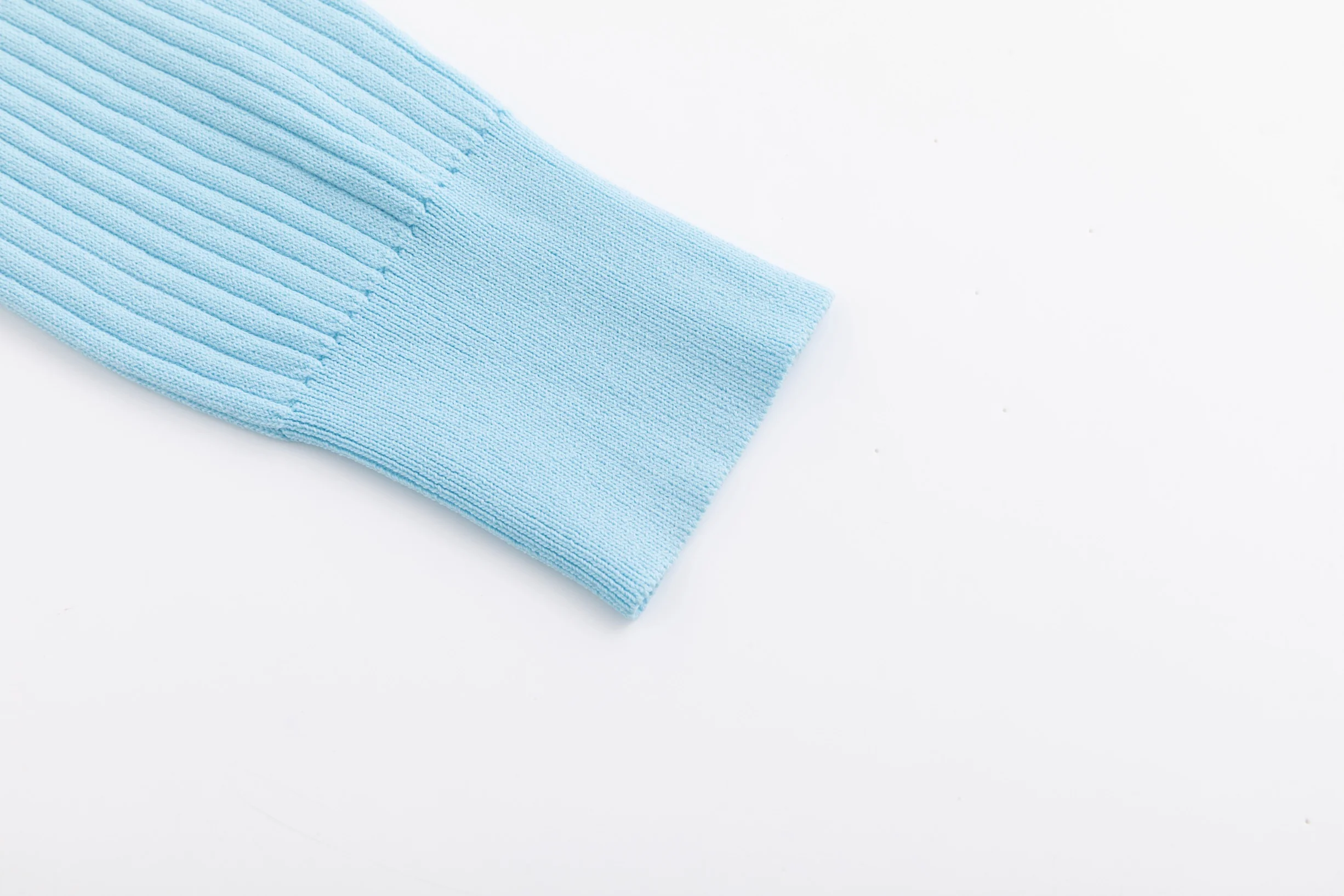 Light Blue Knit Top With Zipper - Image 5