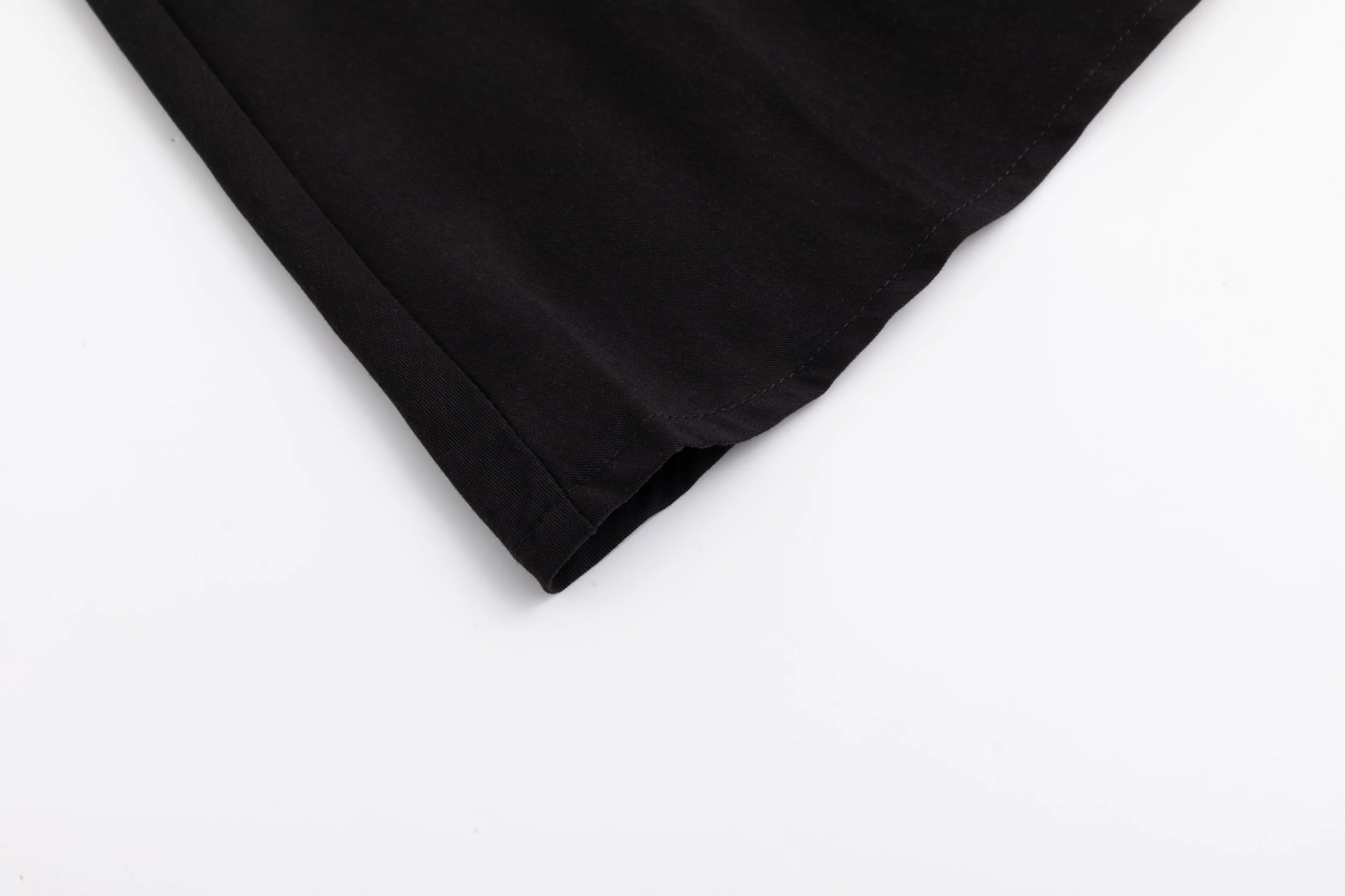 Linen Drawstring Neckline Dress - Black - Image 6