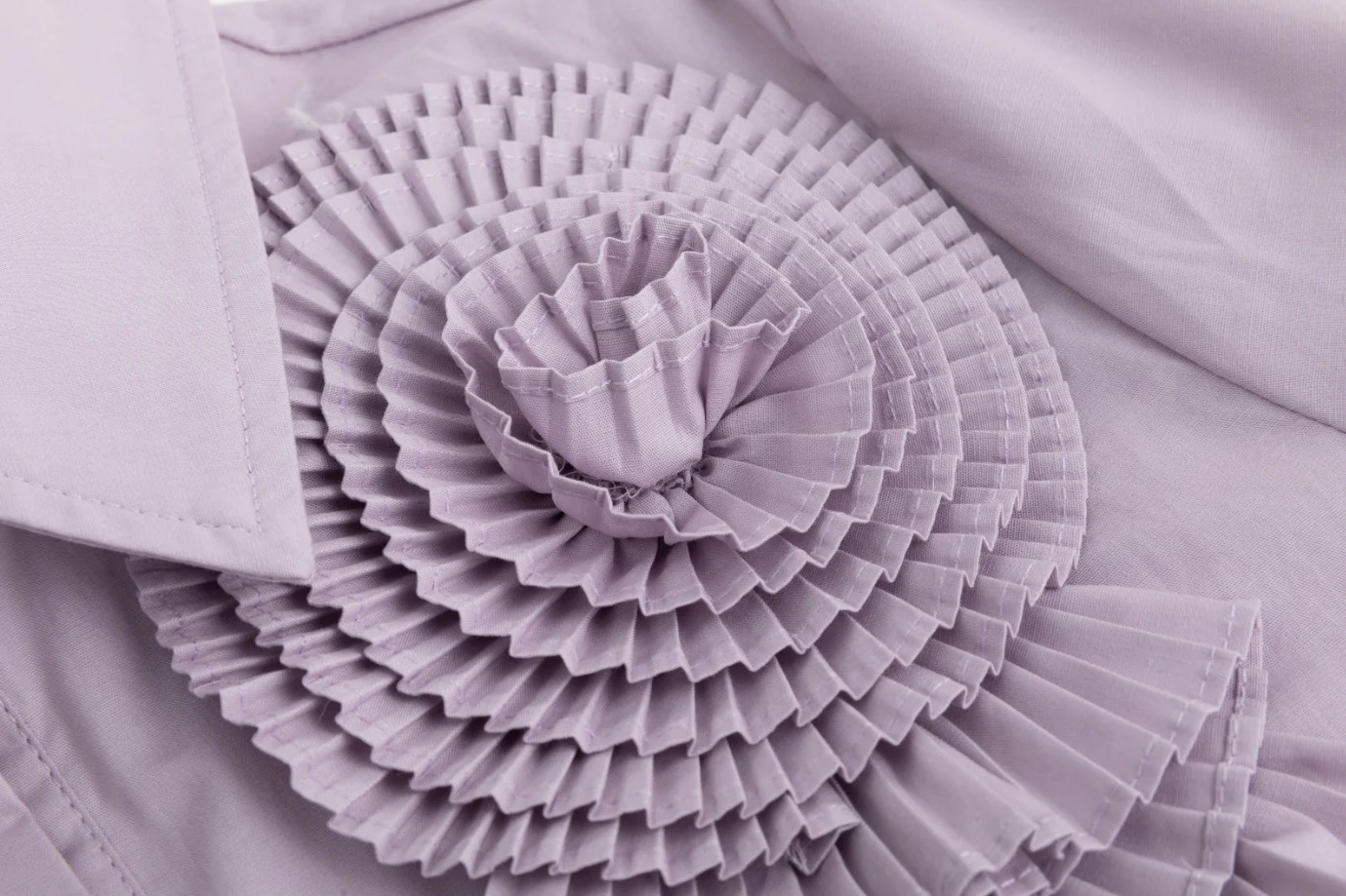 3D Flower Pleated Shirt - Mauve - Image 5