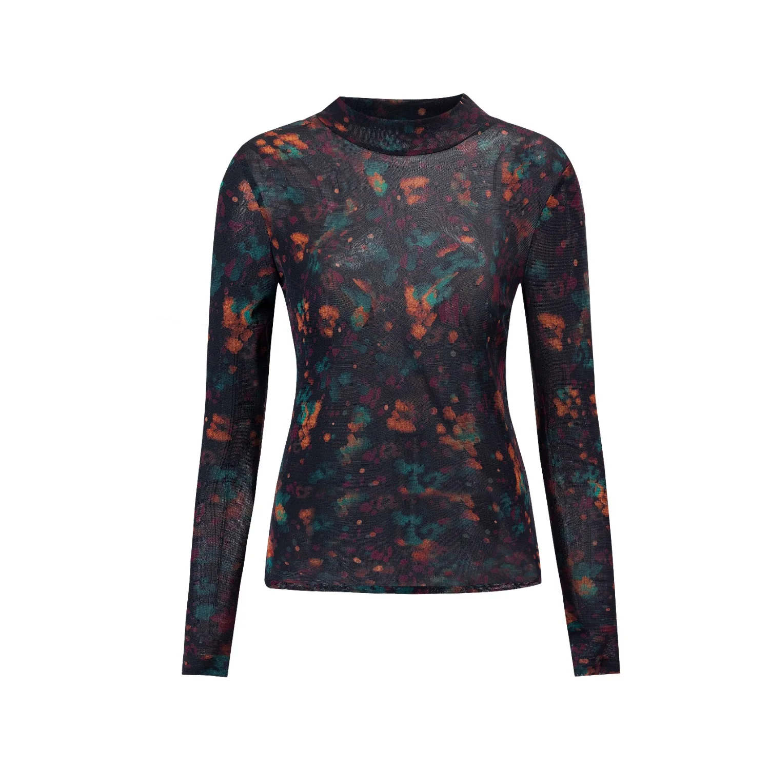 Mesh Printed Mock Neck - Image 3
