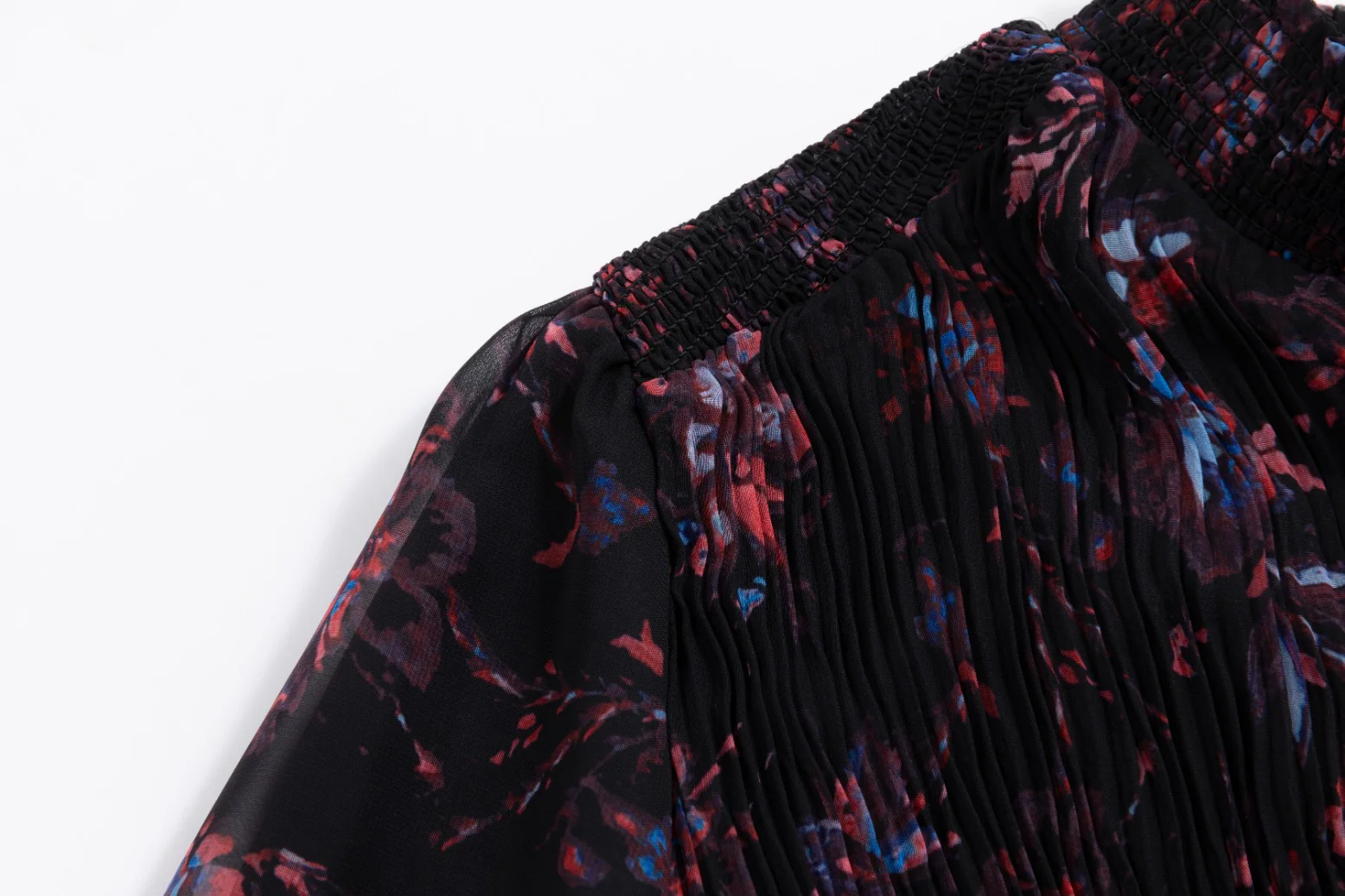 Micro Pleated Floral Chiffon Dress - Image 4