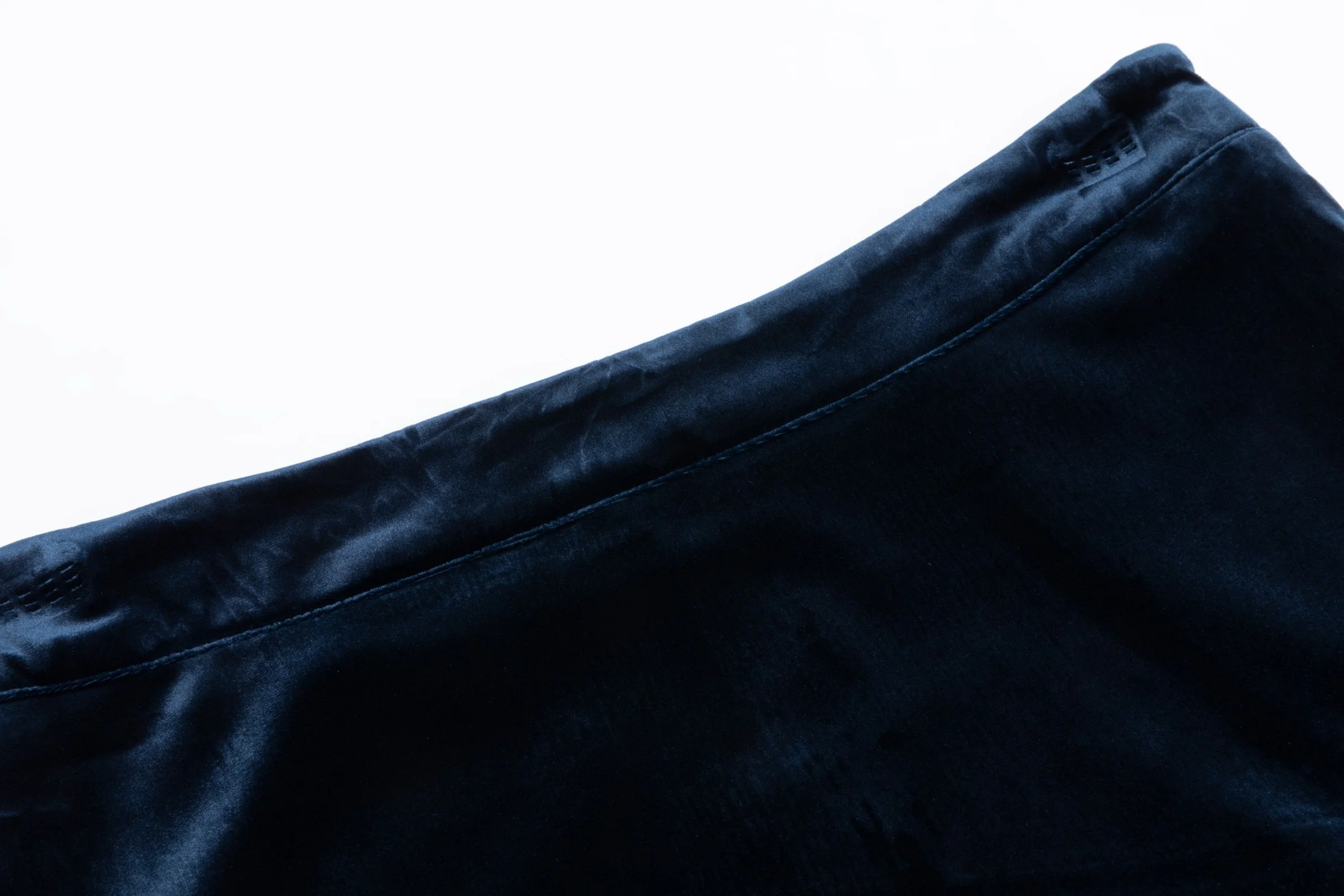 Velvet Skirt With Lace Trimmings - Blue - Image 4