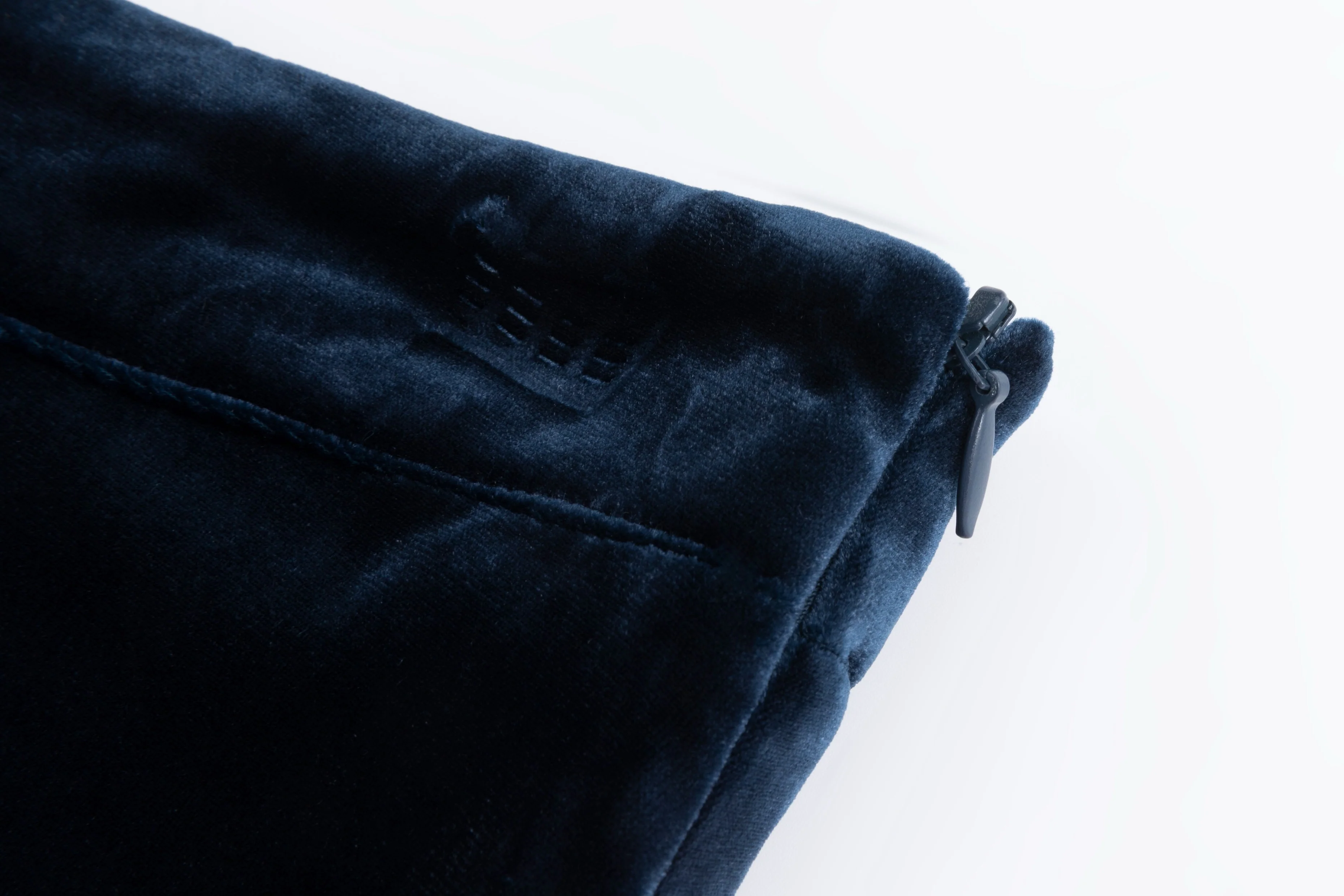 Velvet Skirt With Lace Trimmings - Blue - Image 5