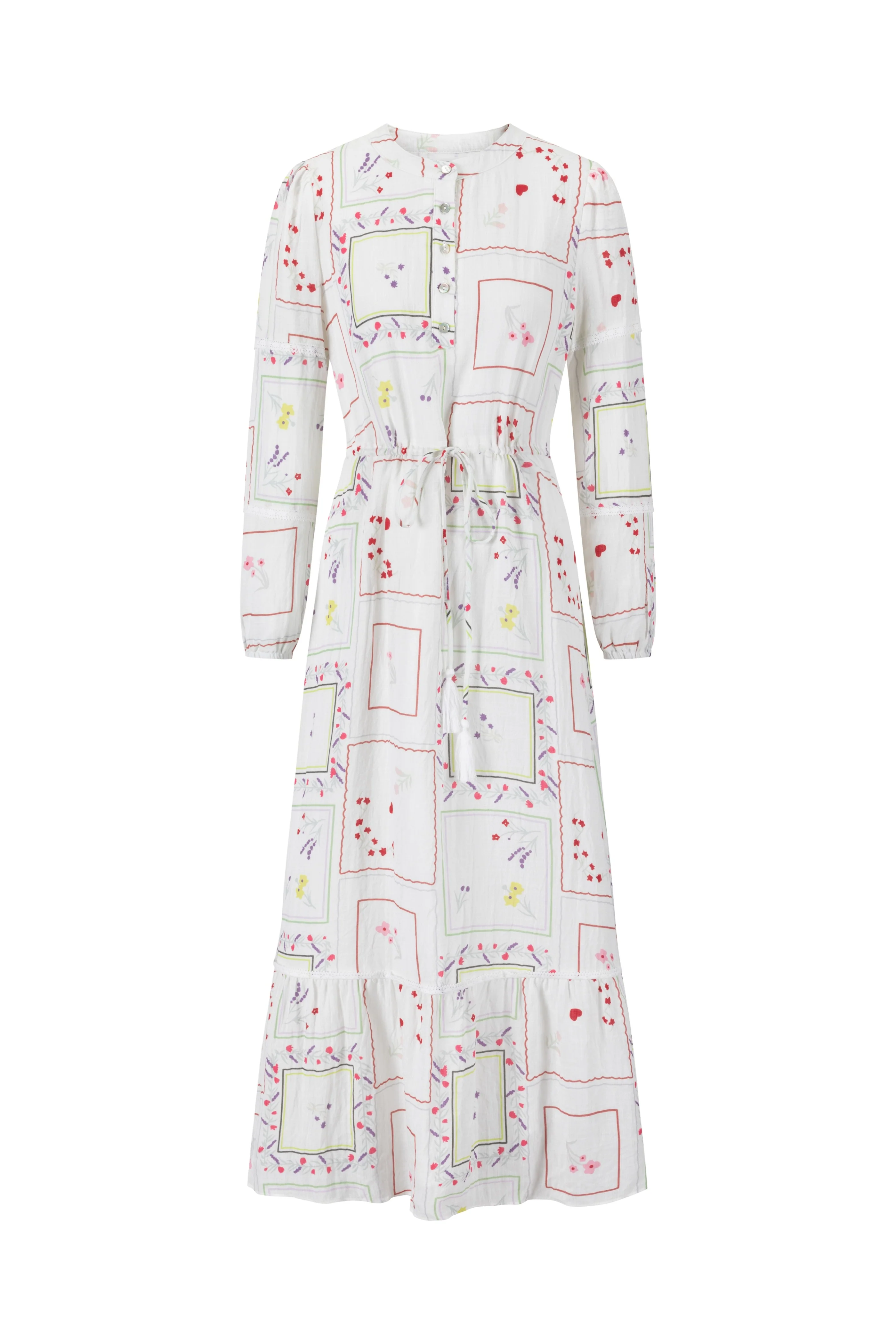 Multi Colored Printed Drawstring Dress - Image 2