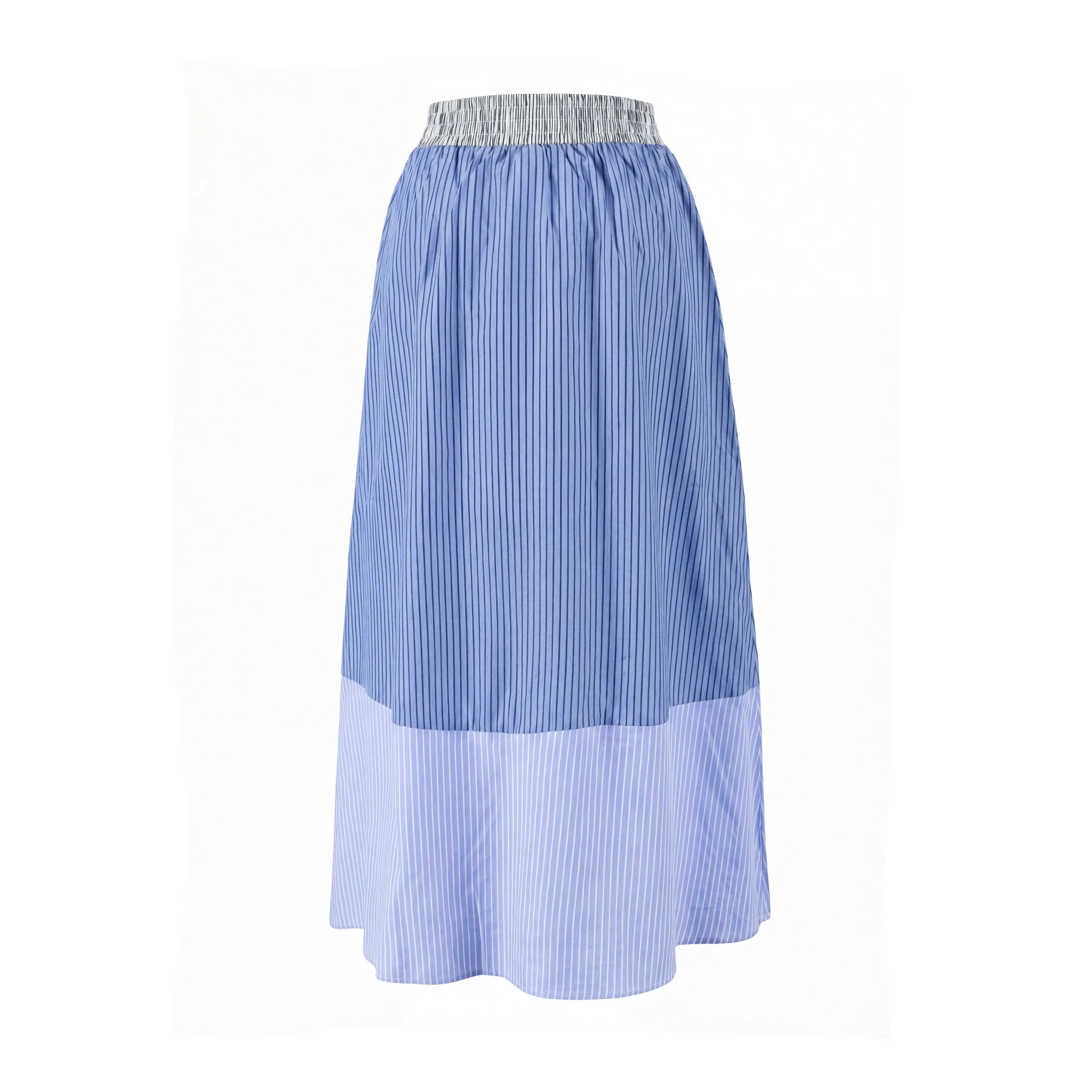 Multi Striped Block Buttoned Skirt - Image 3