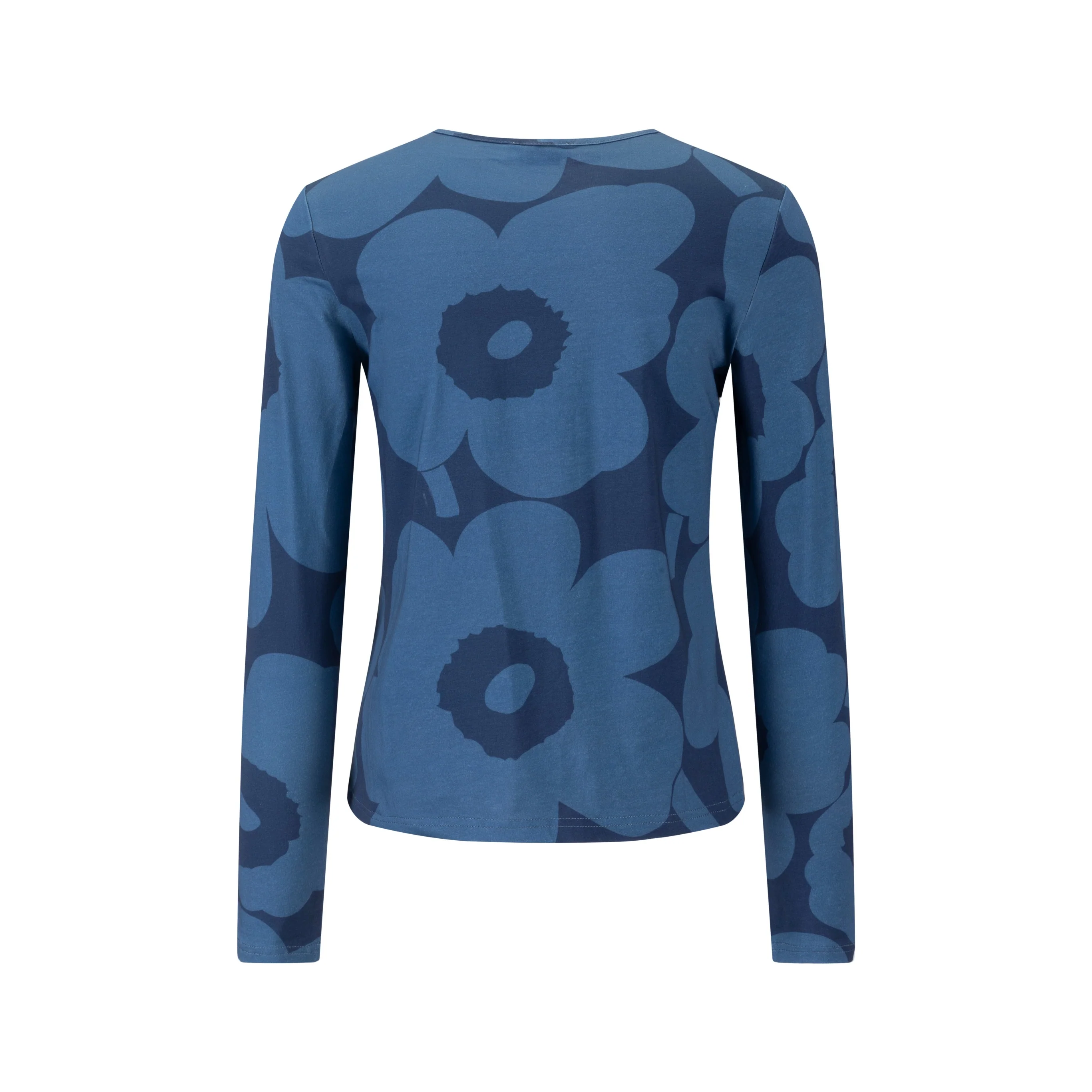 Navy Base Blue Flower Print Top - Image 2