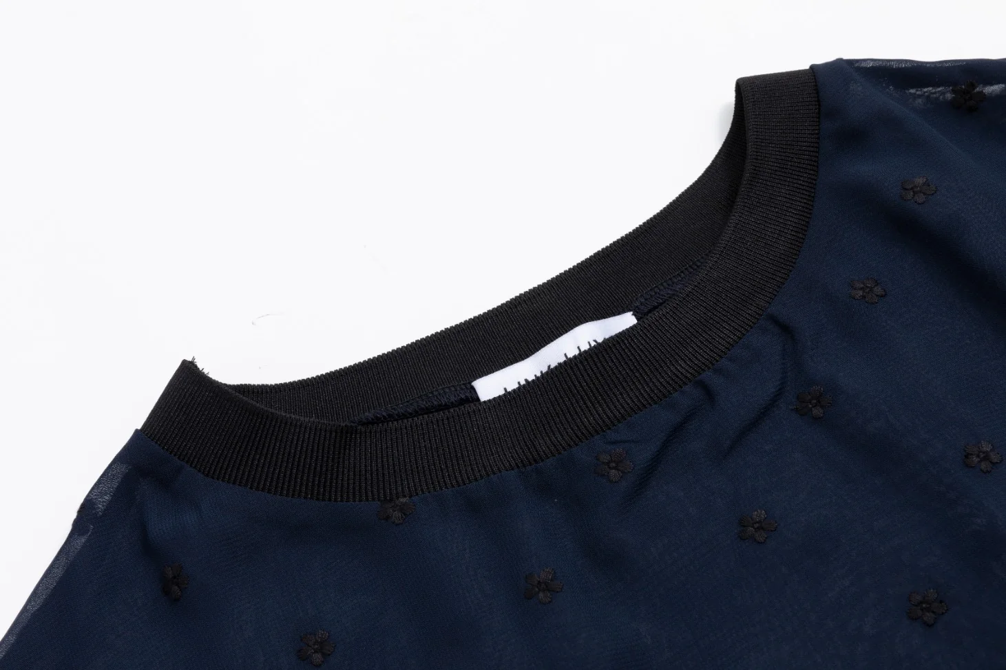 Navy Floral Embroidered Top - Image 4