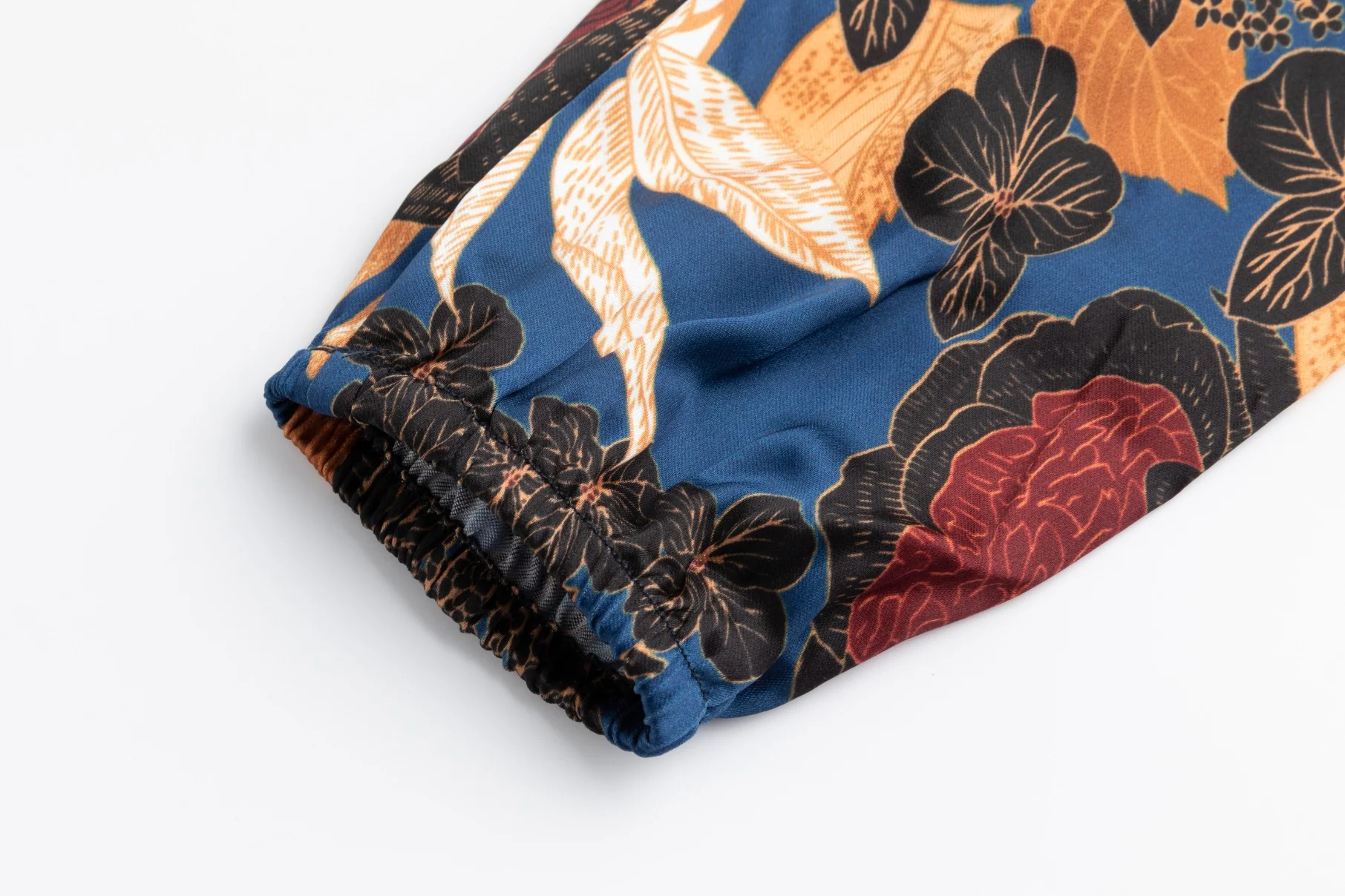 Navy Multicolored Silk Dress - Image 6