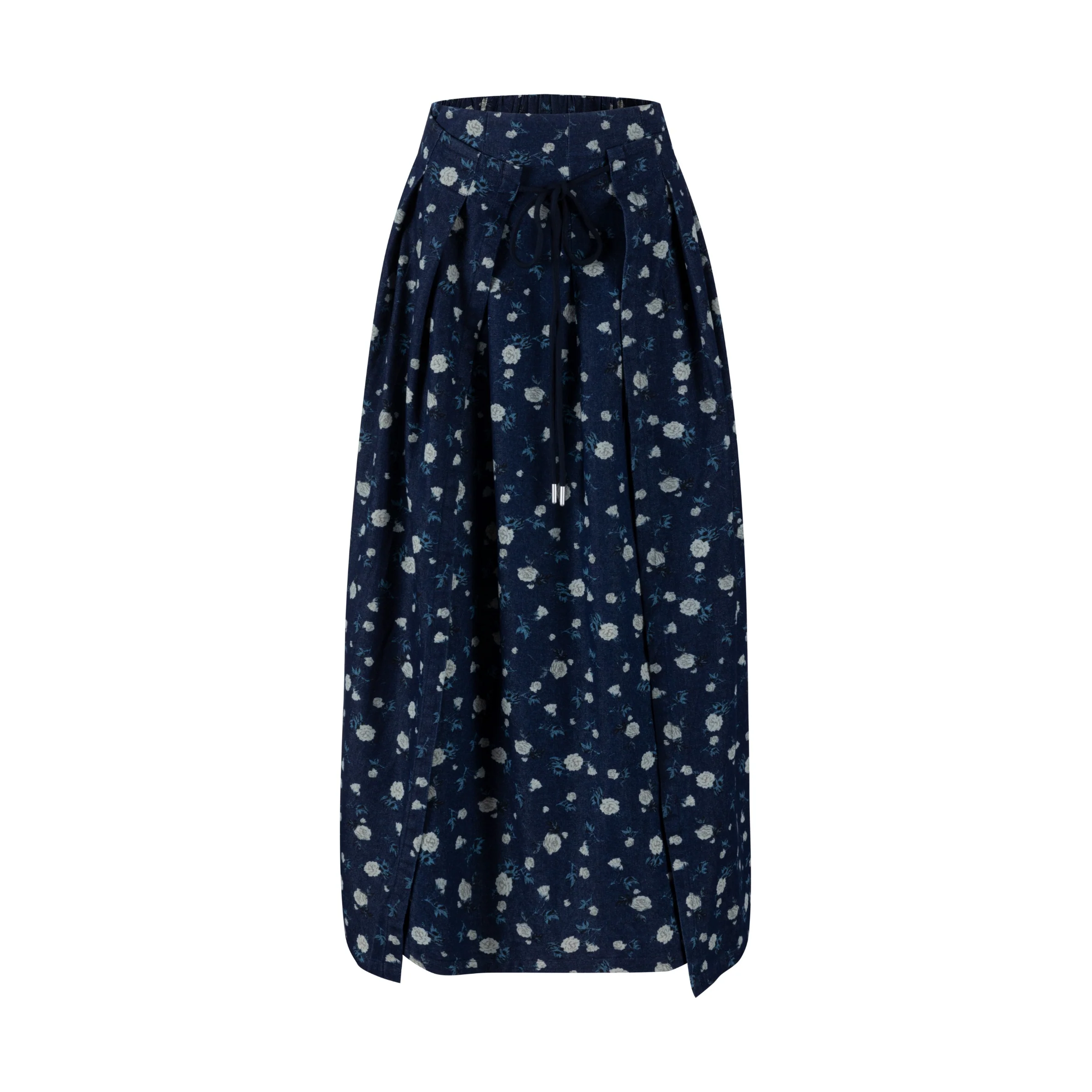 Navy Skirt With Ivory Floral Print - Image 2