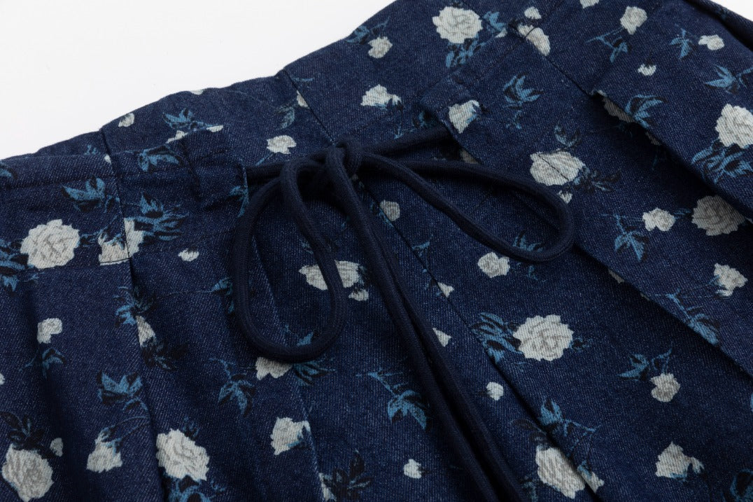 Navy Skirt With Ivory Floral Print - Image 6