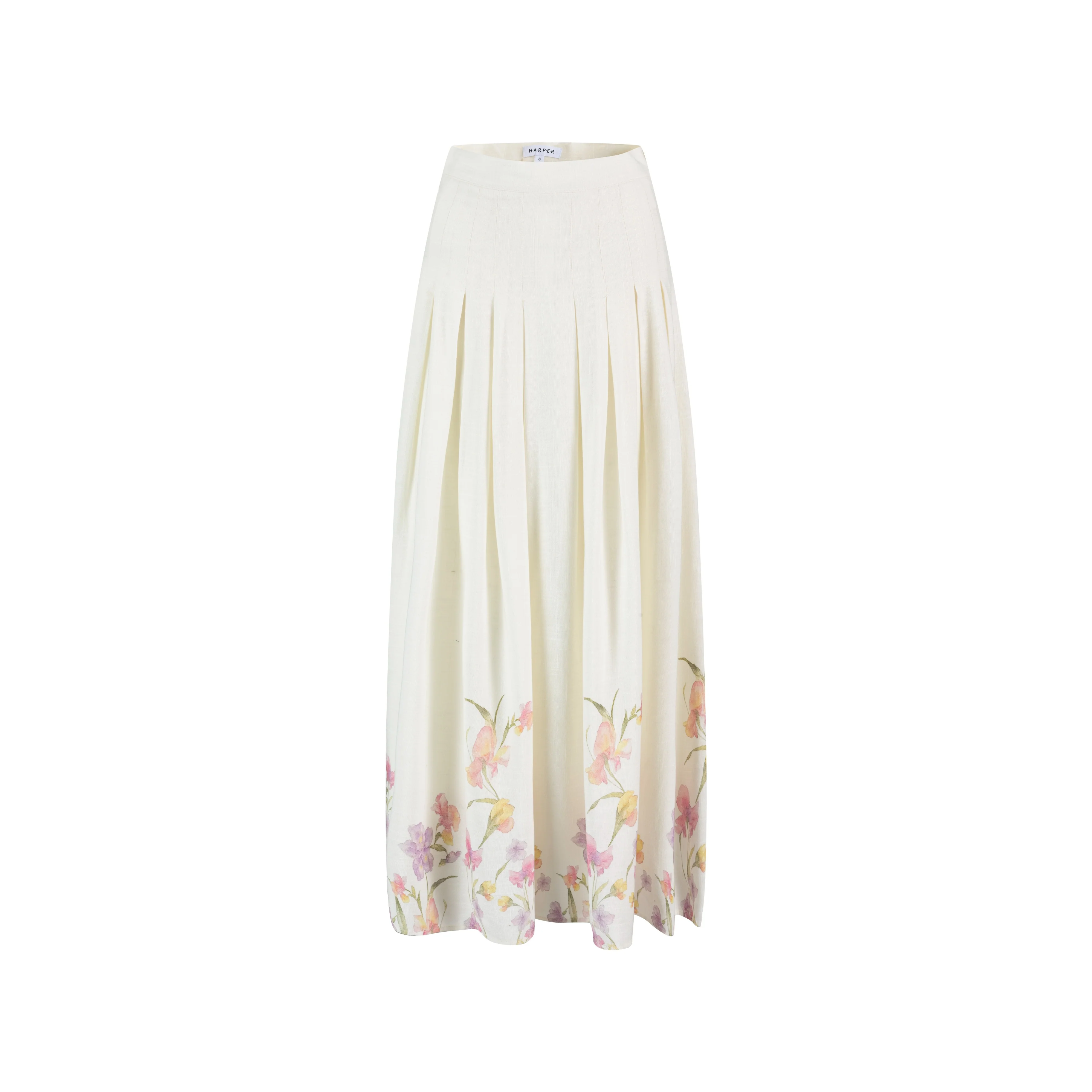 Pastel Floral Box Pleat Skirt - Image 2
