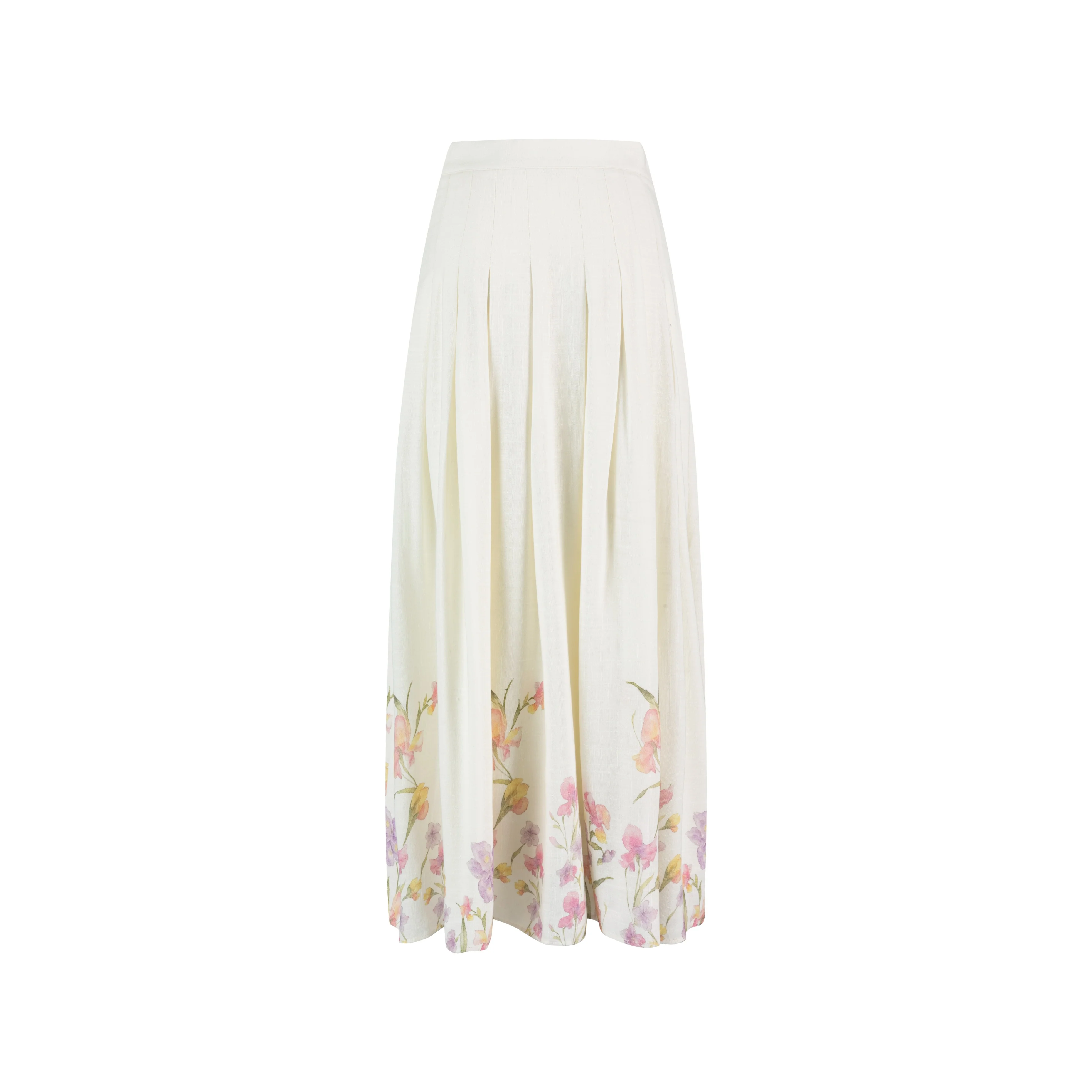Pastel Floral Box Pleat Skirt - Image 3