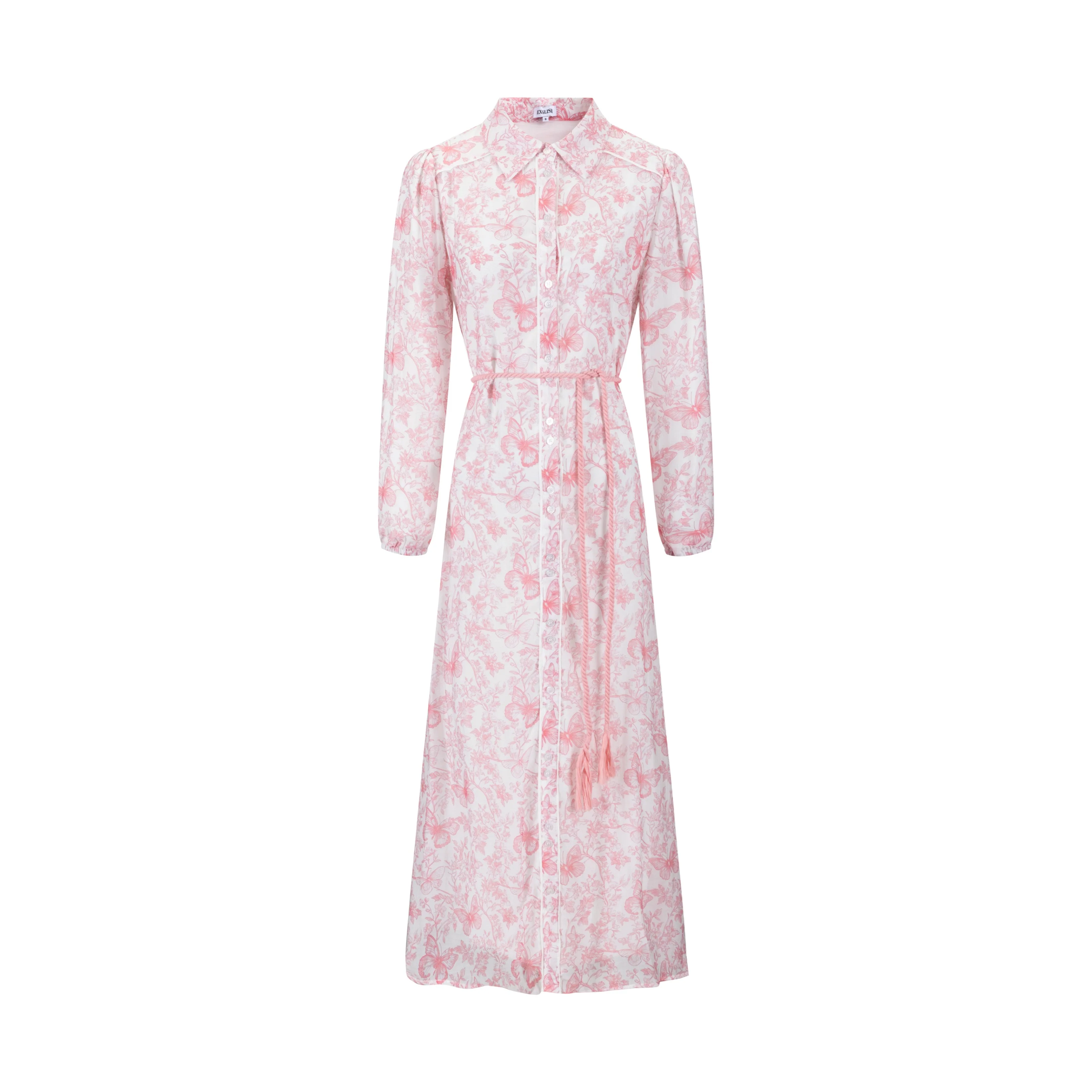 Pink Butterfly Printed Dress - Image 2
