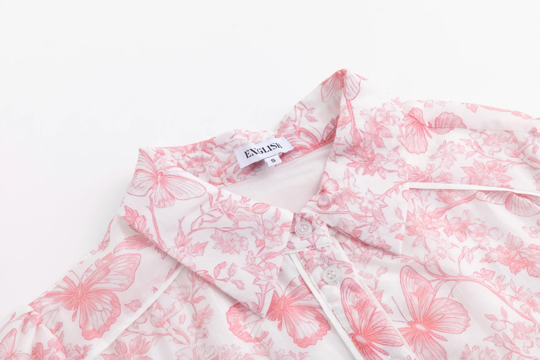 Pink Butterfly Printed Dress - Image 4